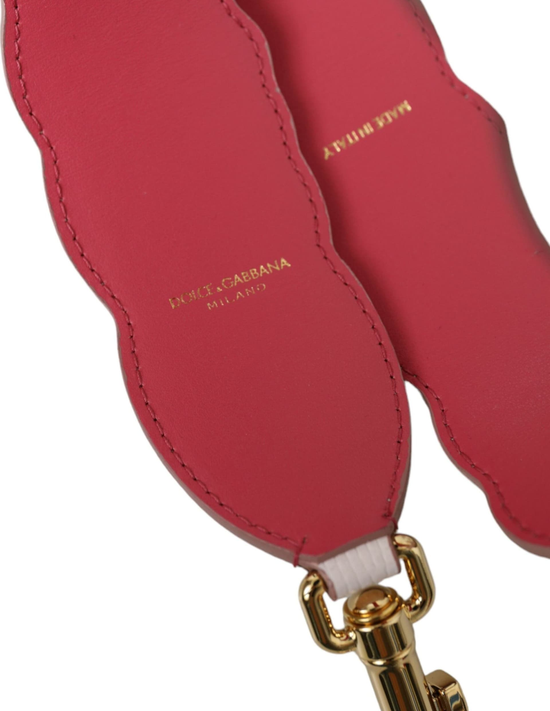 Dolce & Gabbana White Floral Leather Accessory Shoulder Strap - 3