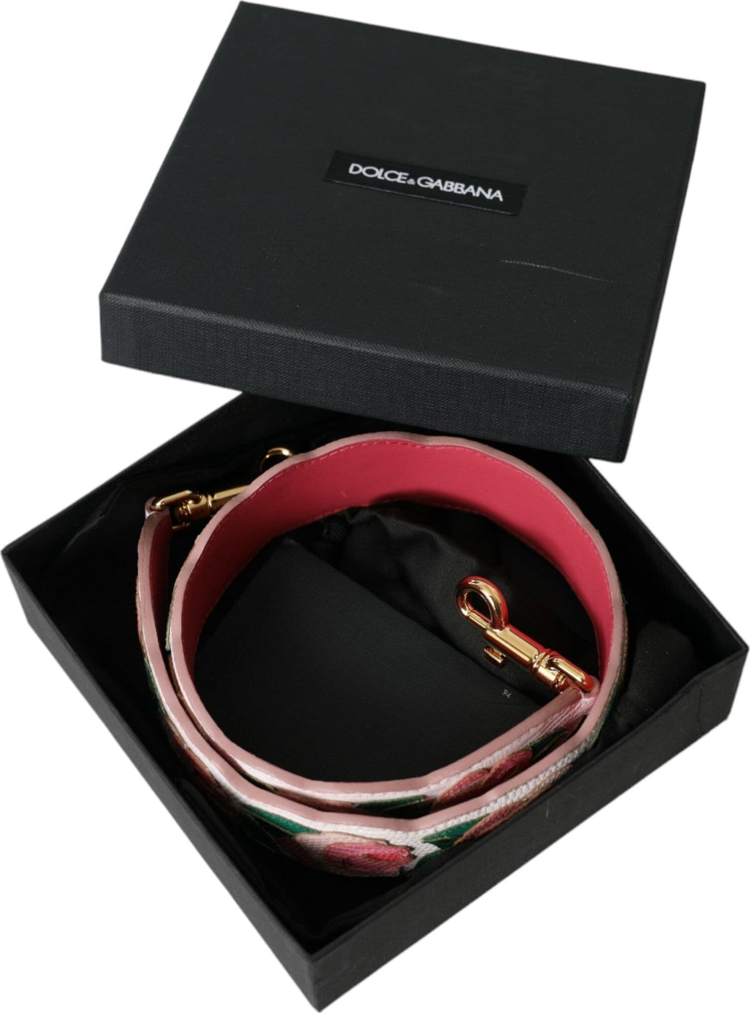 Dolce & Gabbana White Floral Leather Accessory Shoulder Strap - 6