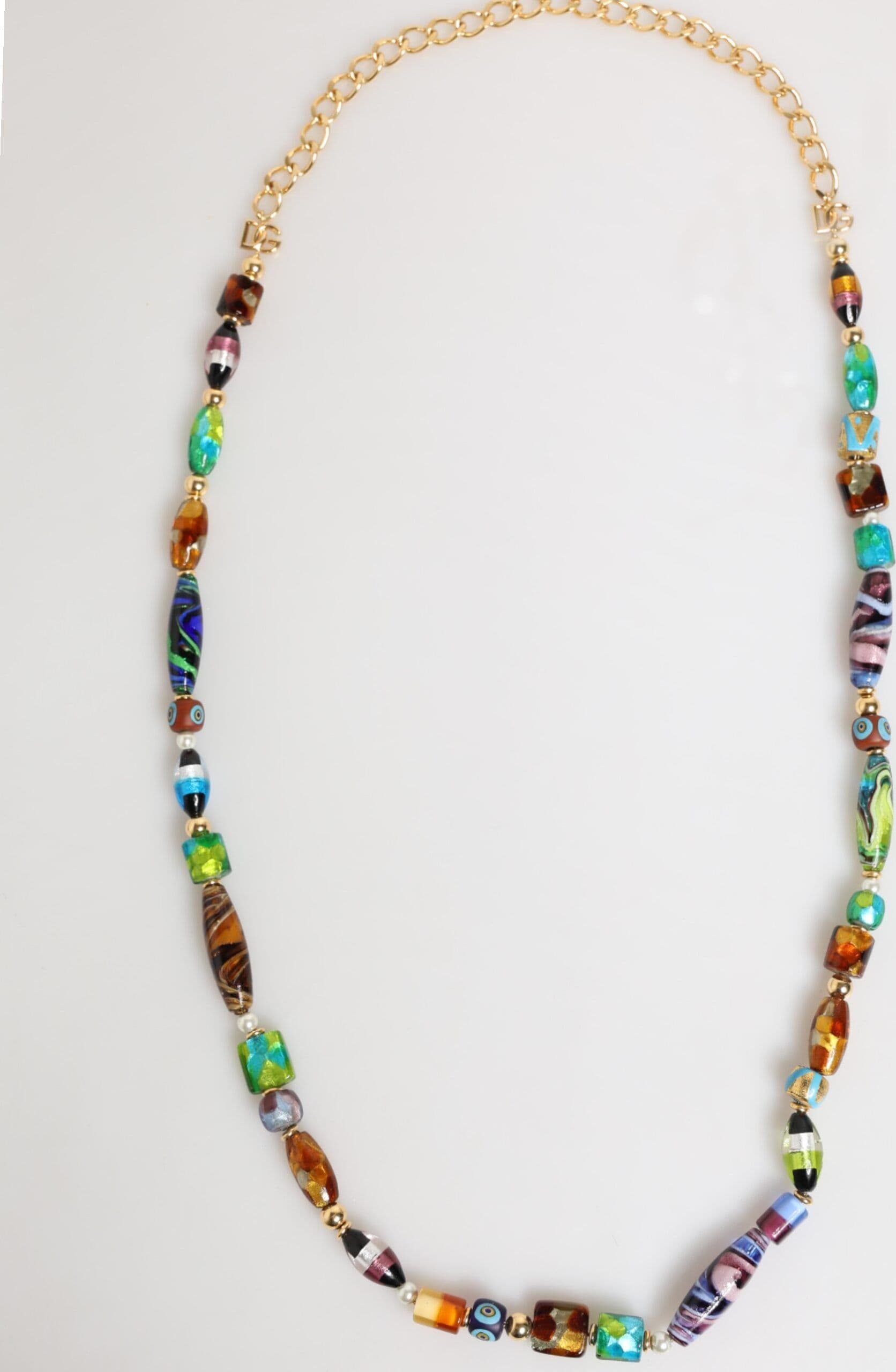 Dolce & Gabbana Multicolor Murano Glass Beads Brass Women Jewelry Necklace - 2