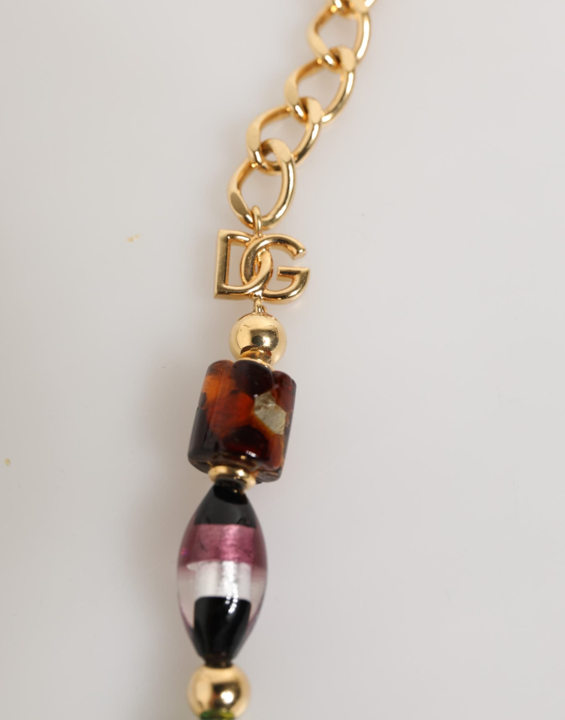 Dolce & Gabbana Multicolor Murano Glass Beads Brass Women Jewelry Necklace - 6