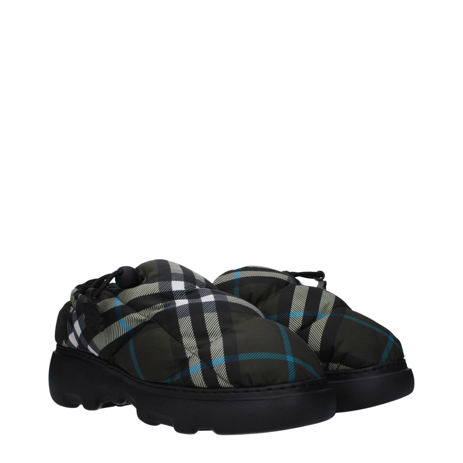 Burberry Green Fabric Slip-On Loafers - 2