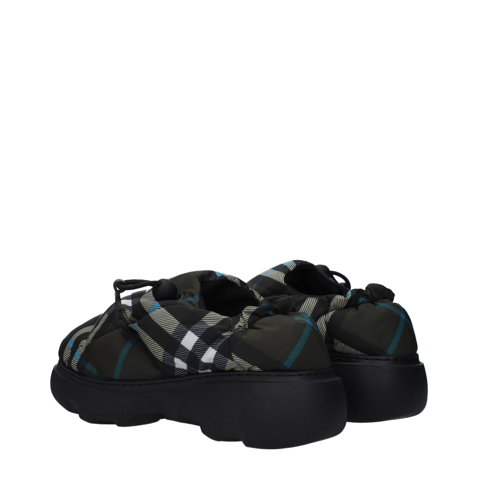 Burberry Green Fabric Slip-On Loafers - 4