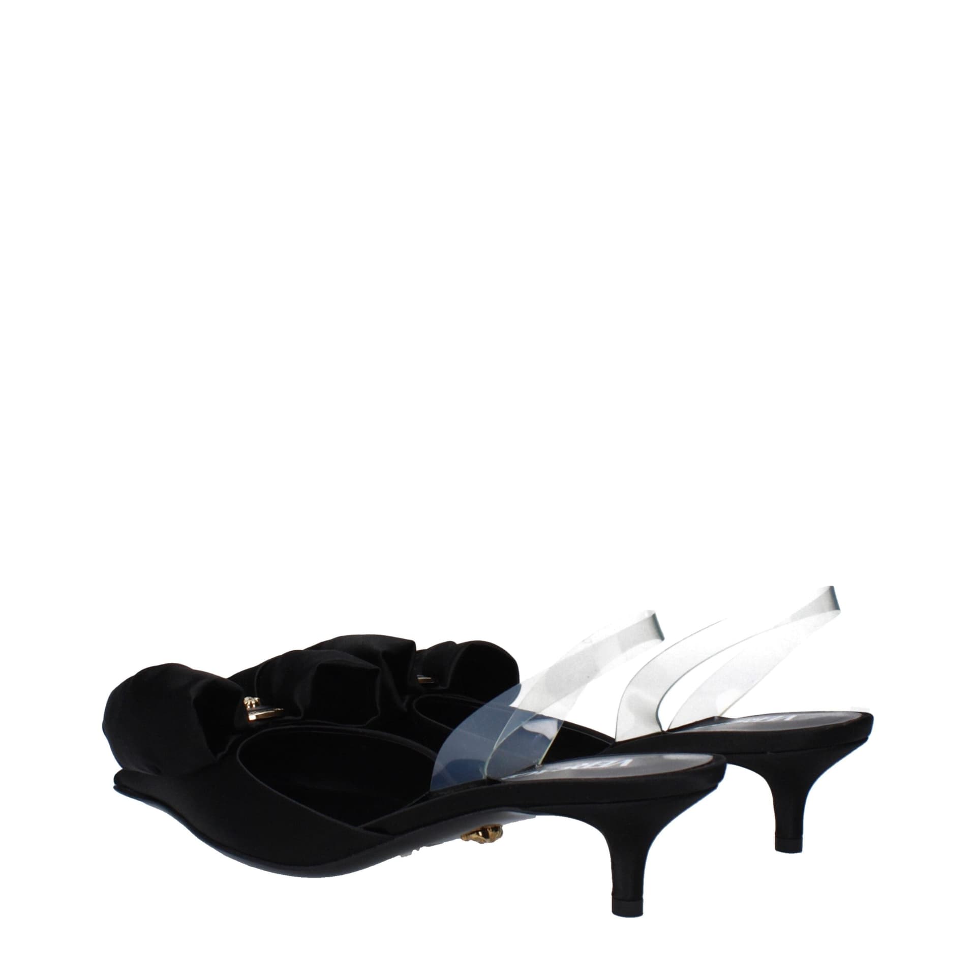 Versace Black Satin Flat Sandals - 4