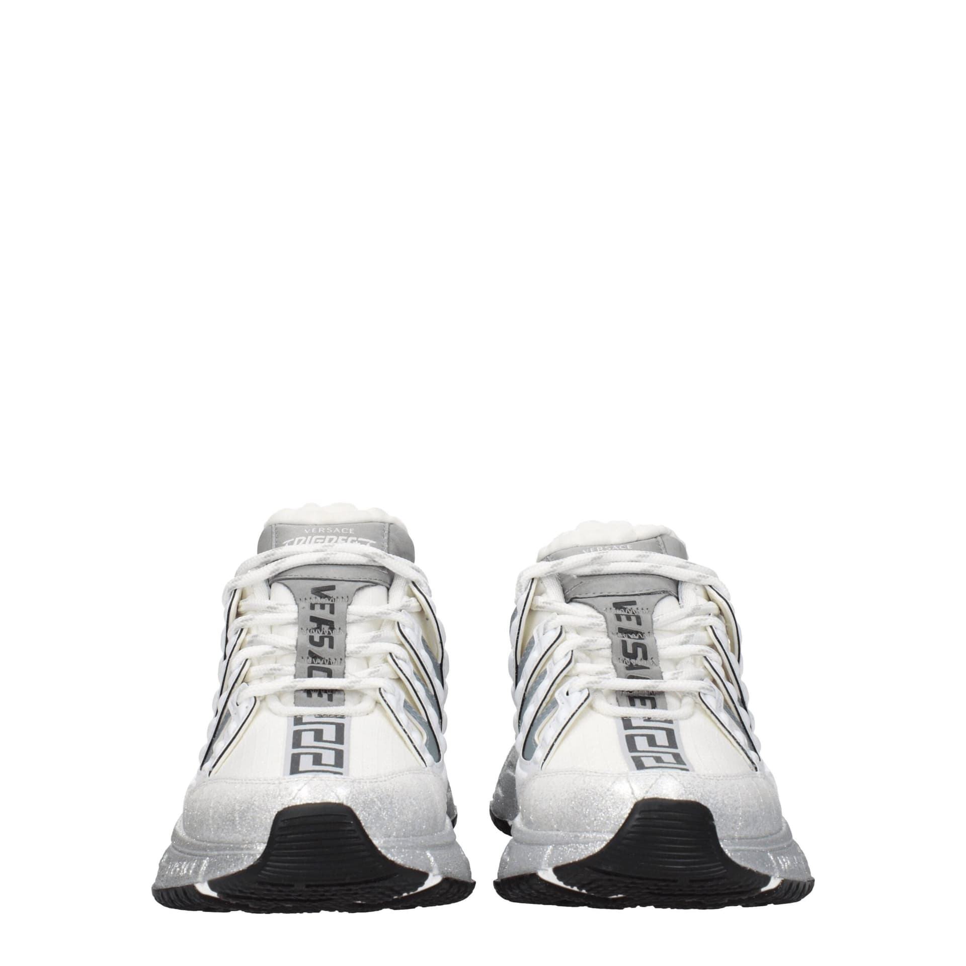 Versace White Fabric Athletic Sneakers - 3
