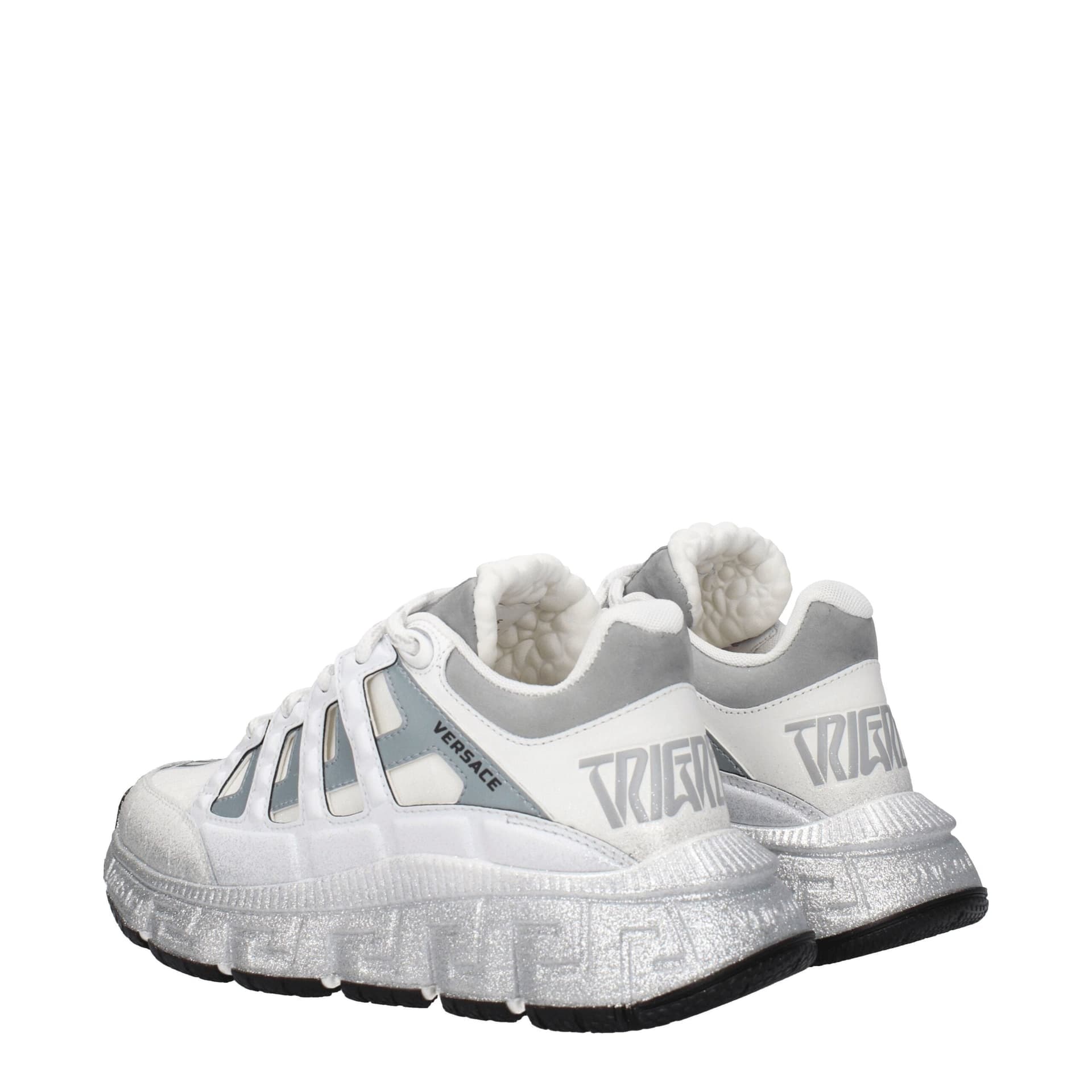 Versace White Fabric Athletic Sneakers - 4