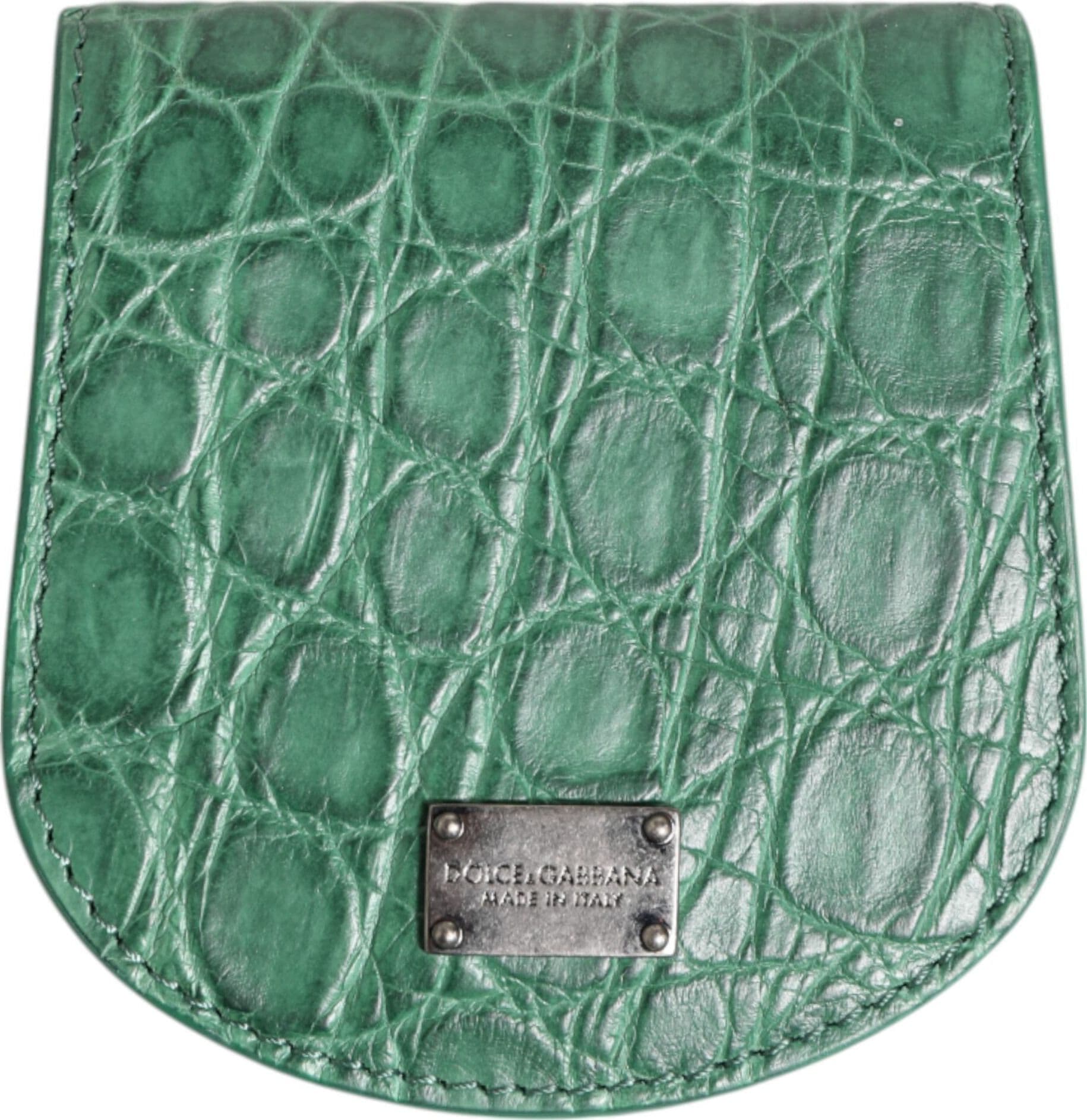 Dolce & Gabbana Green Exotic Skin Coin Condom Case Holder Pocket Wallet - 2