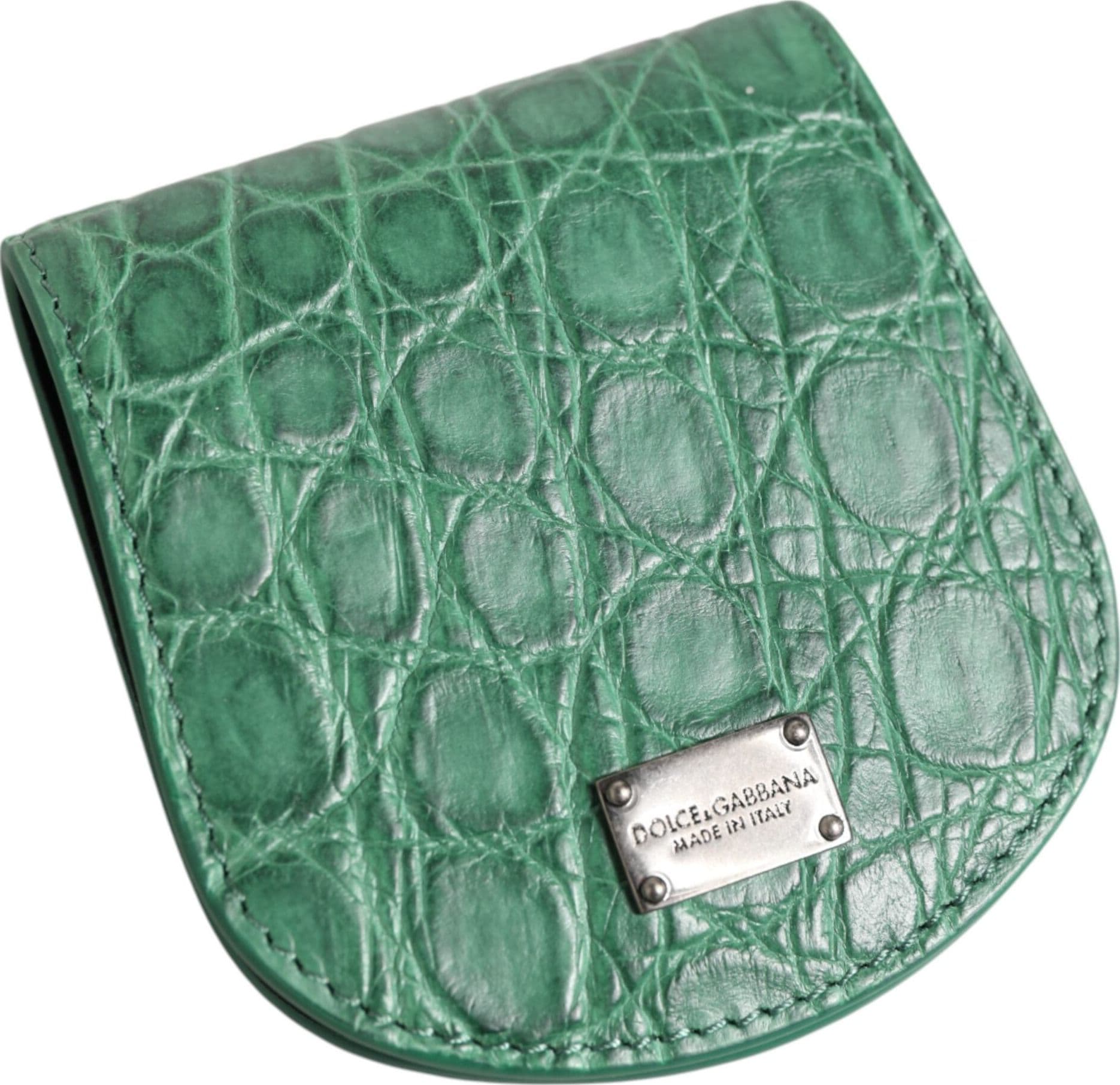 Dolce & Gabbana Green Exotic Skin Coin Condom Case Holder Pocket Wallet - 4