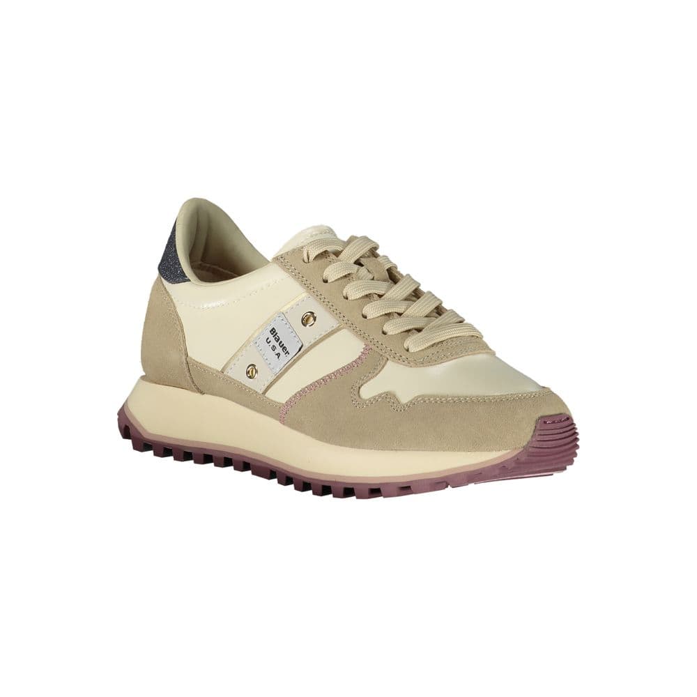 Blauer Beige Polyester Women Sneaker - 2