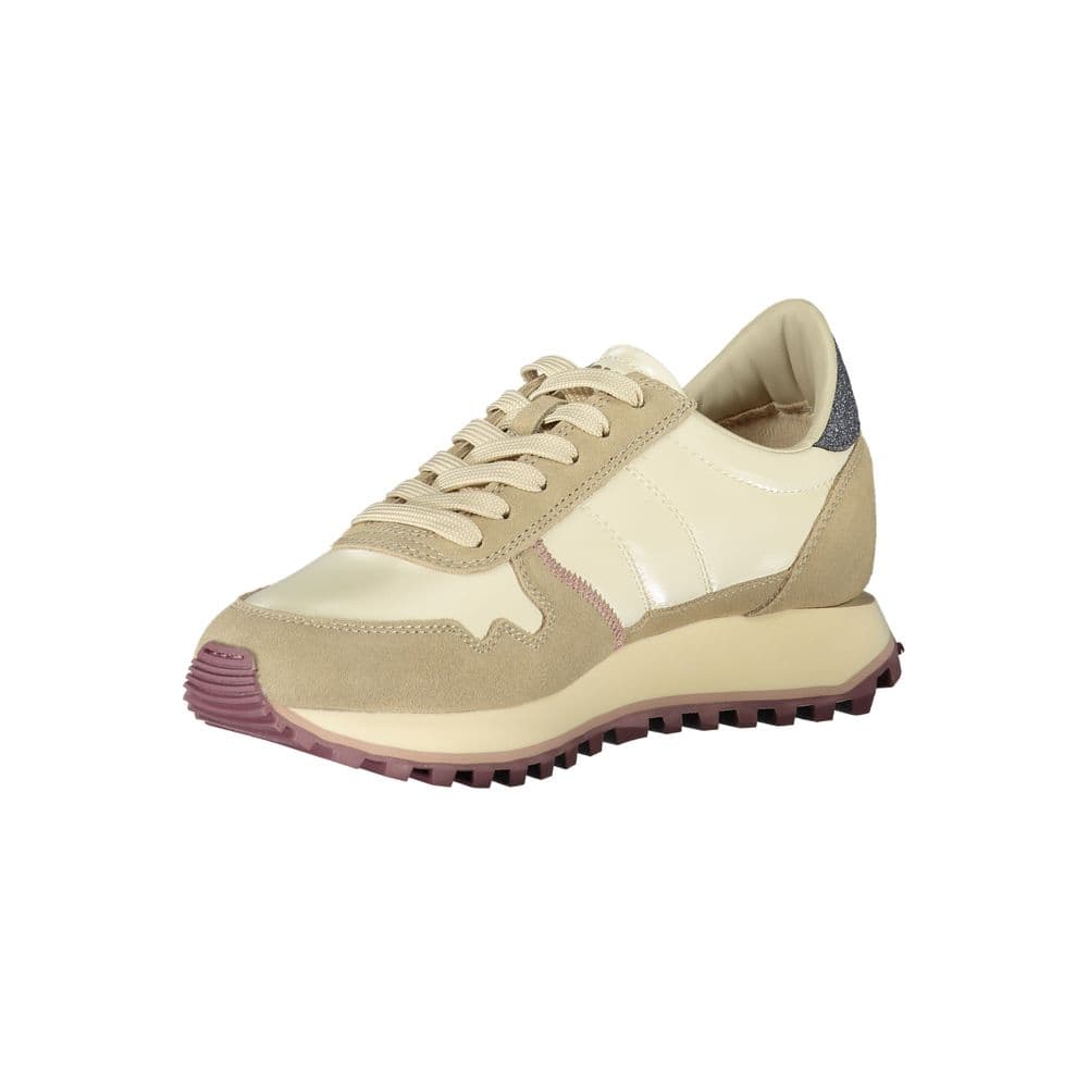 Blauer Beige Polyester Women Sneaker - 3