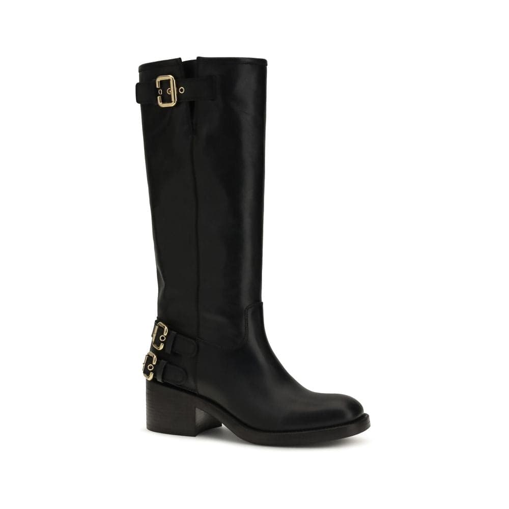 Chloé Black Calf Leather Bos Taurus Flat Boots - 2