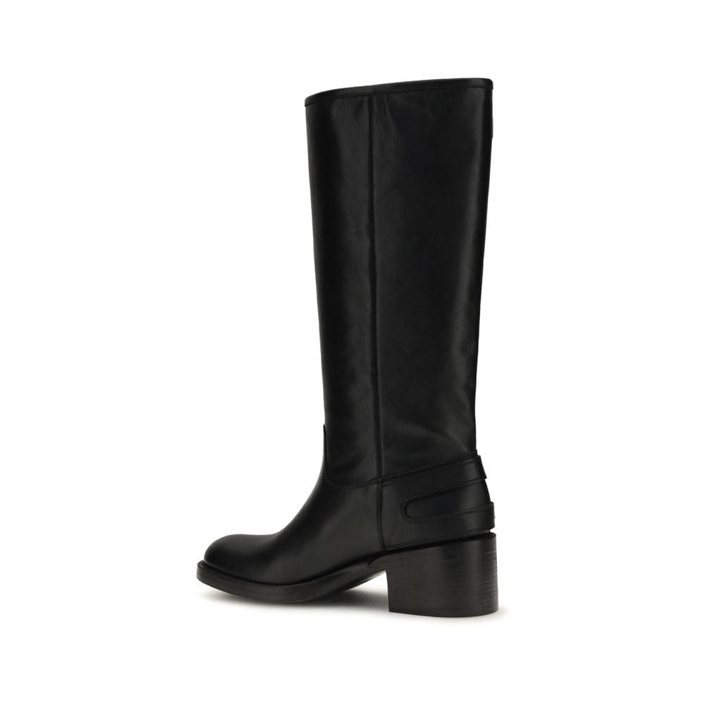 Chloé Black Calf Leather Bos Taurus Flat Boots - 3