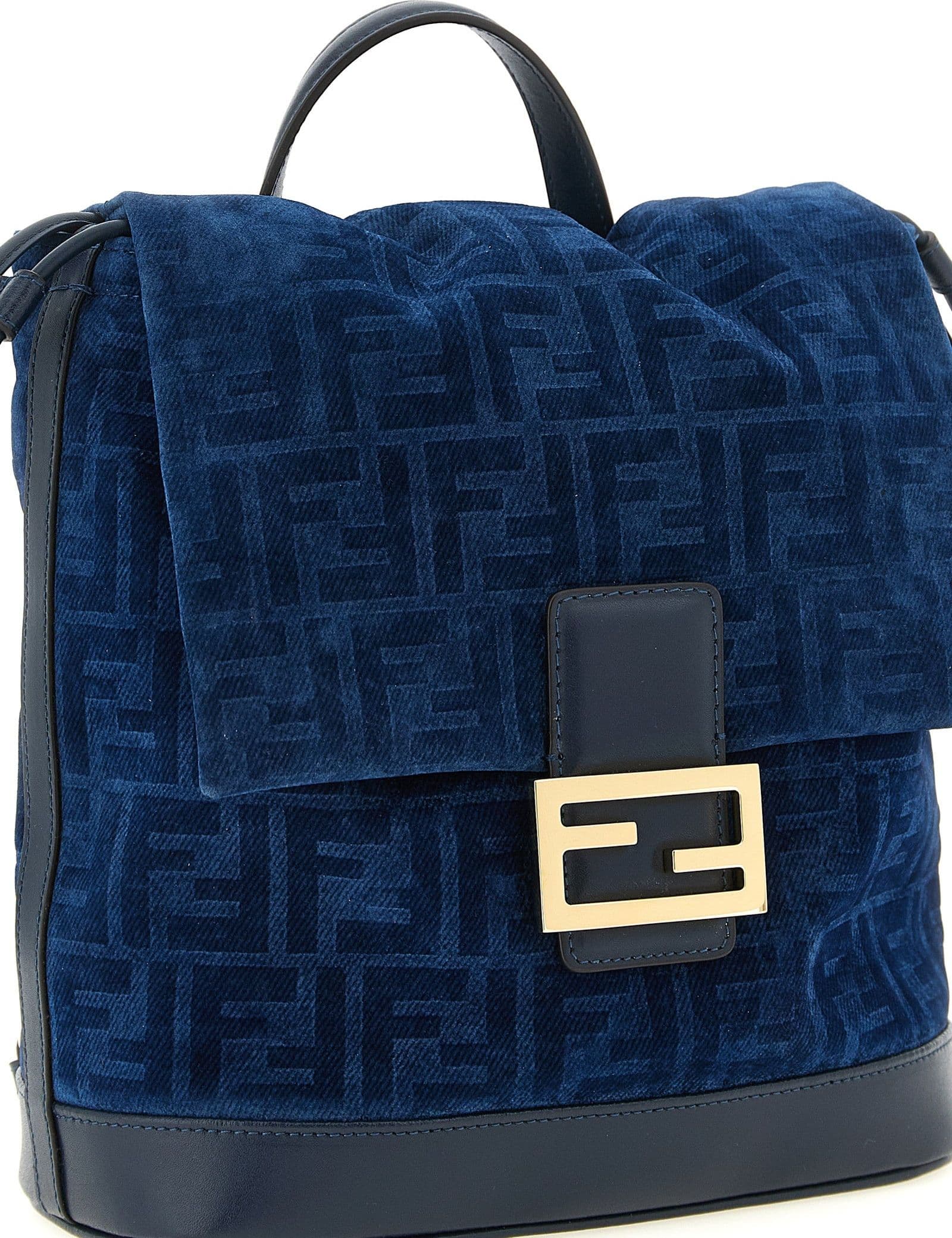 Fendi Blue Cotton Backpack - 3