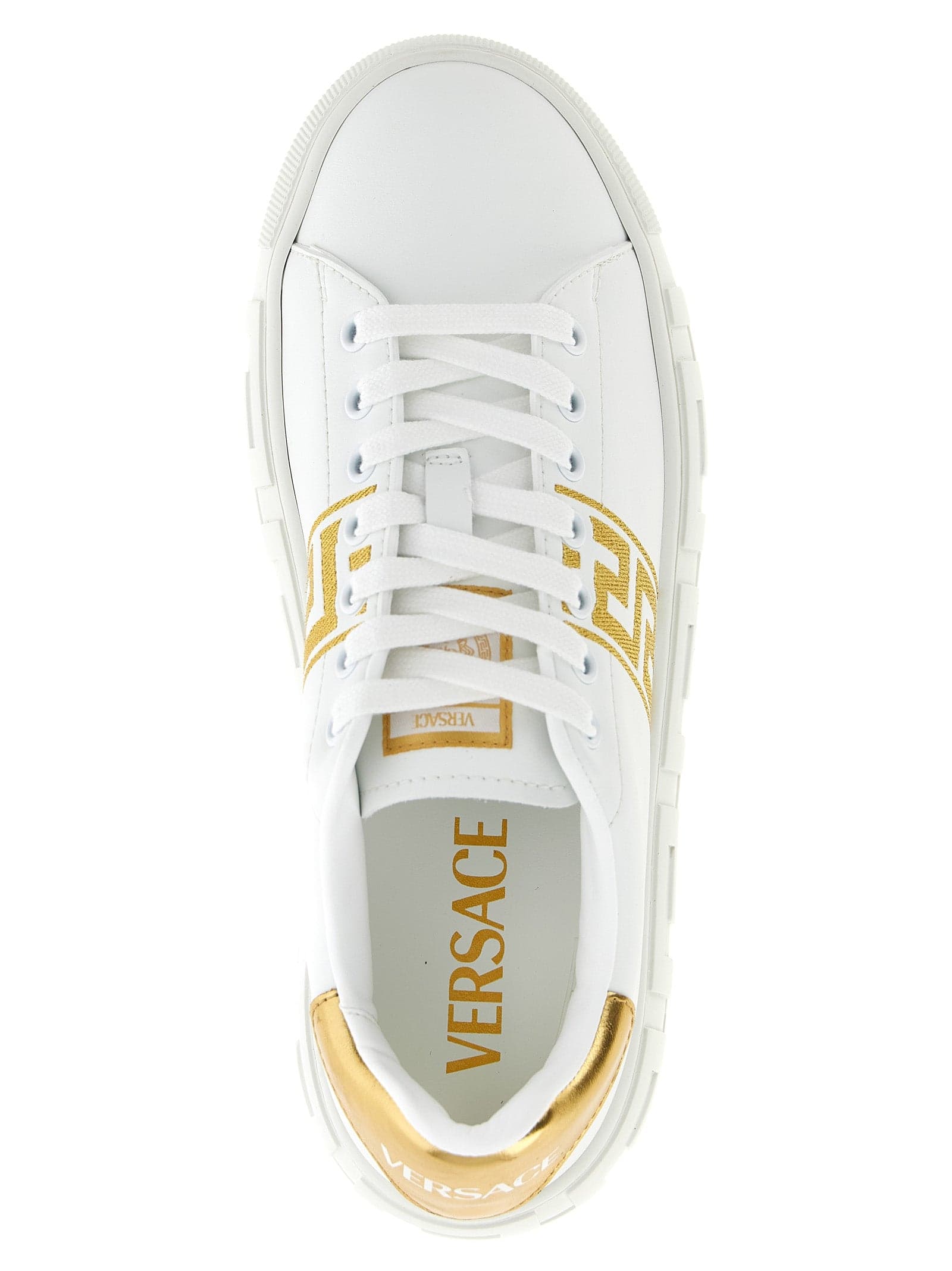 Versace Gold Nylon Platform Sneakers - 4