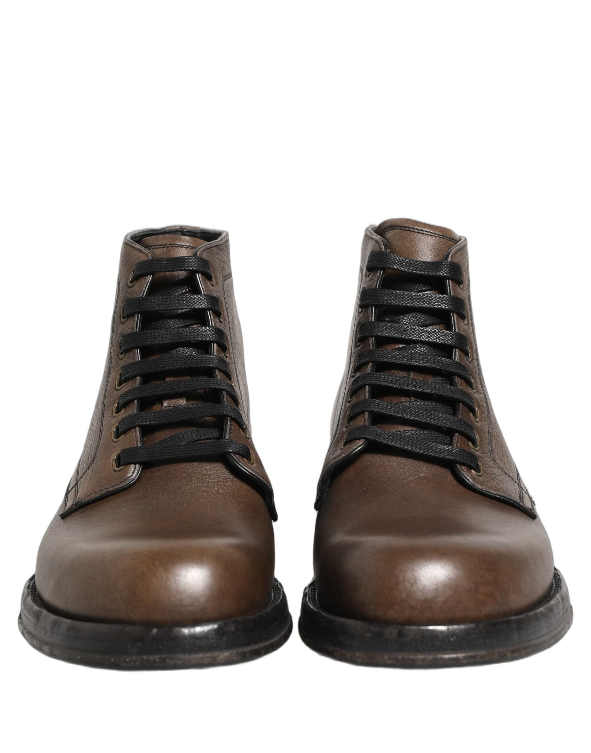 Dolce & Gabbana Brown Perugino Leather Men Ankle Boots Shoes - 2