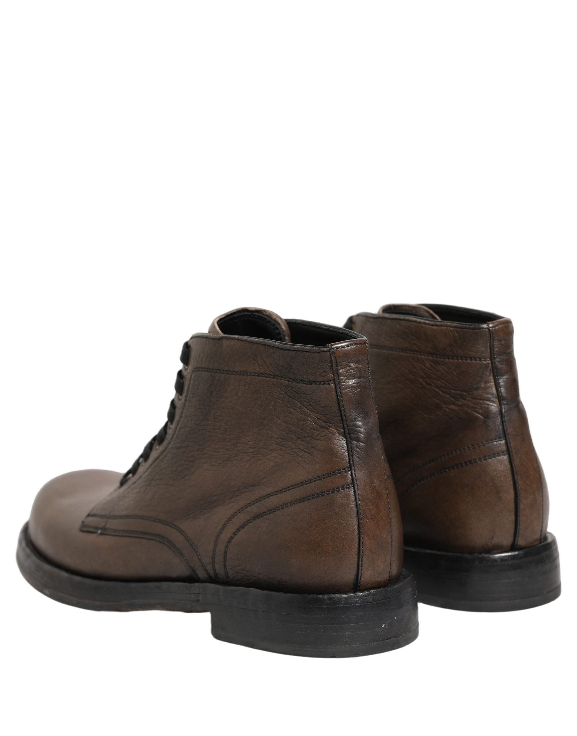Dolce & Gabbana Brown Perugino Leather Men Ankle Boots Shoes - 5
