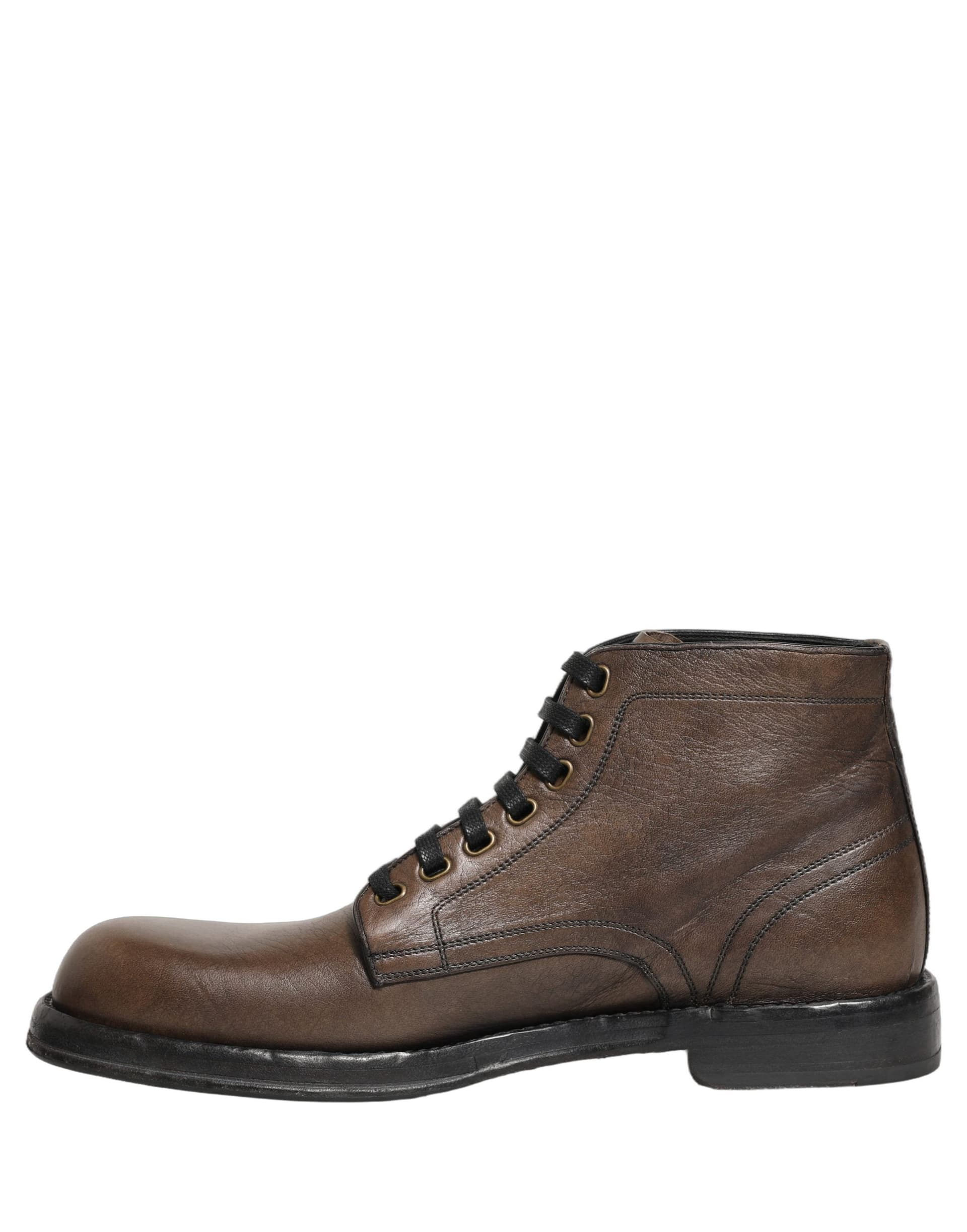 Dolce & Gabbana Brown Perugino Leather Men Ankle Boots Shoes - 6