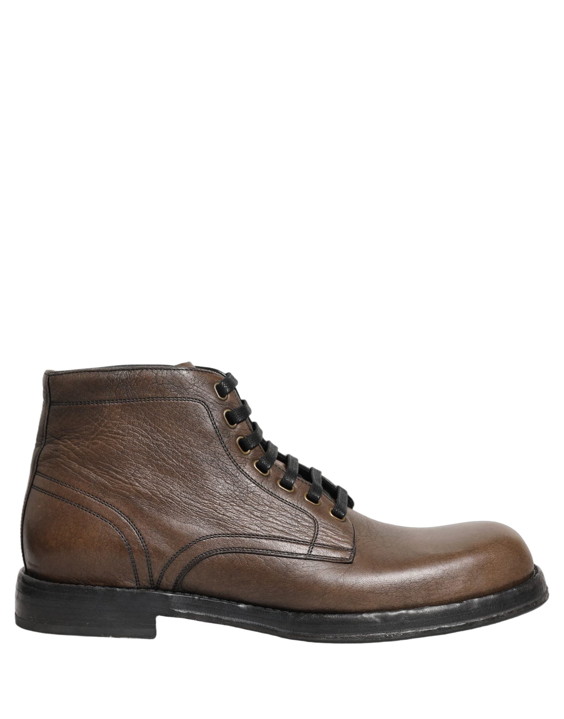 Dolce & Gabbana Brown Perugino Leather Men Ankle Boots Shoes - 8