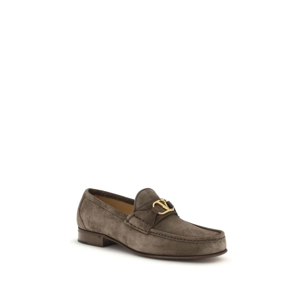 Valentino Garavani Brown Calf Leather Bos Taurus Slip-On Loafers - 2