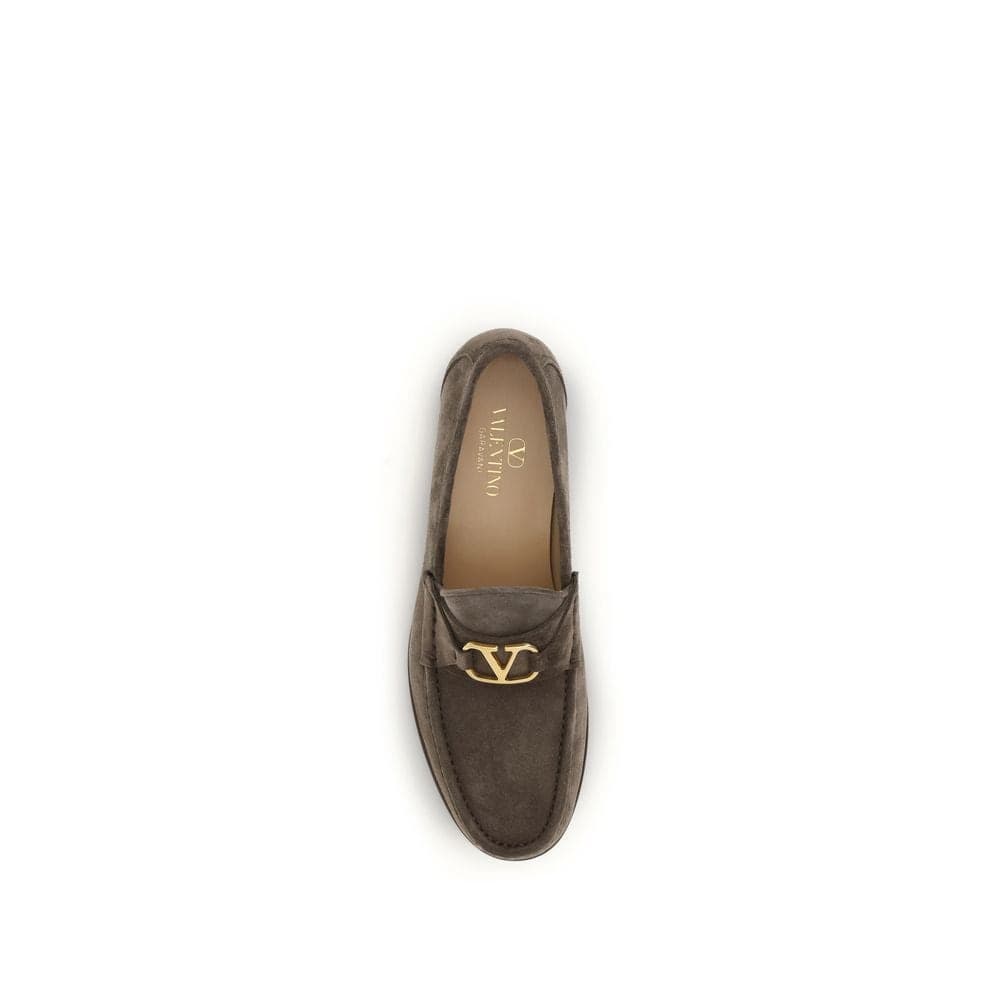 Valentino Garavani Brown Calf Leather Bos Taurus Slip-On Loafers - 4