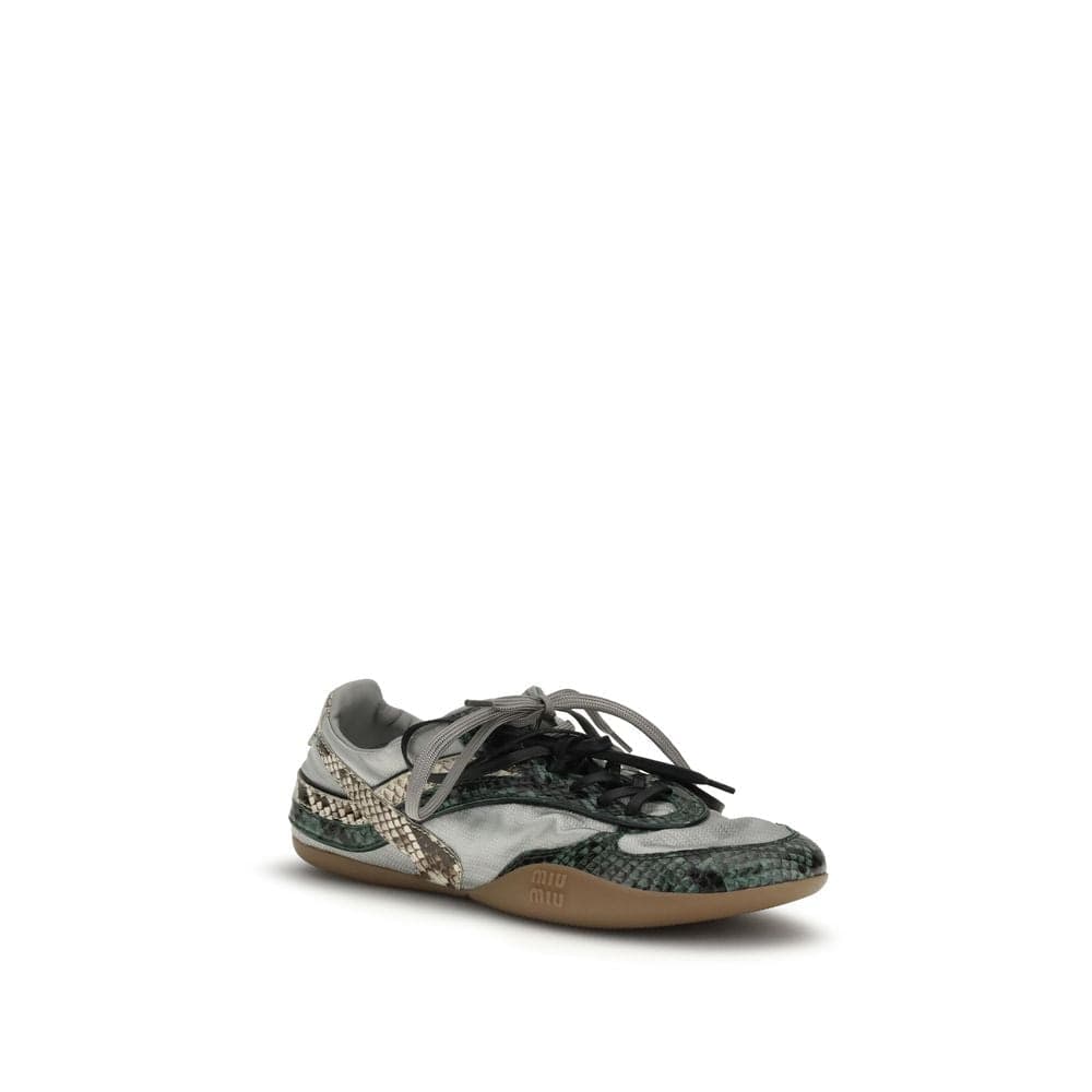 Miu Miu Gray Recycled Polyester Athletic Sneakers - 2