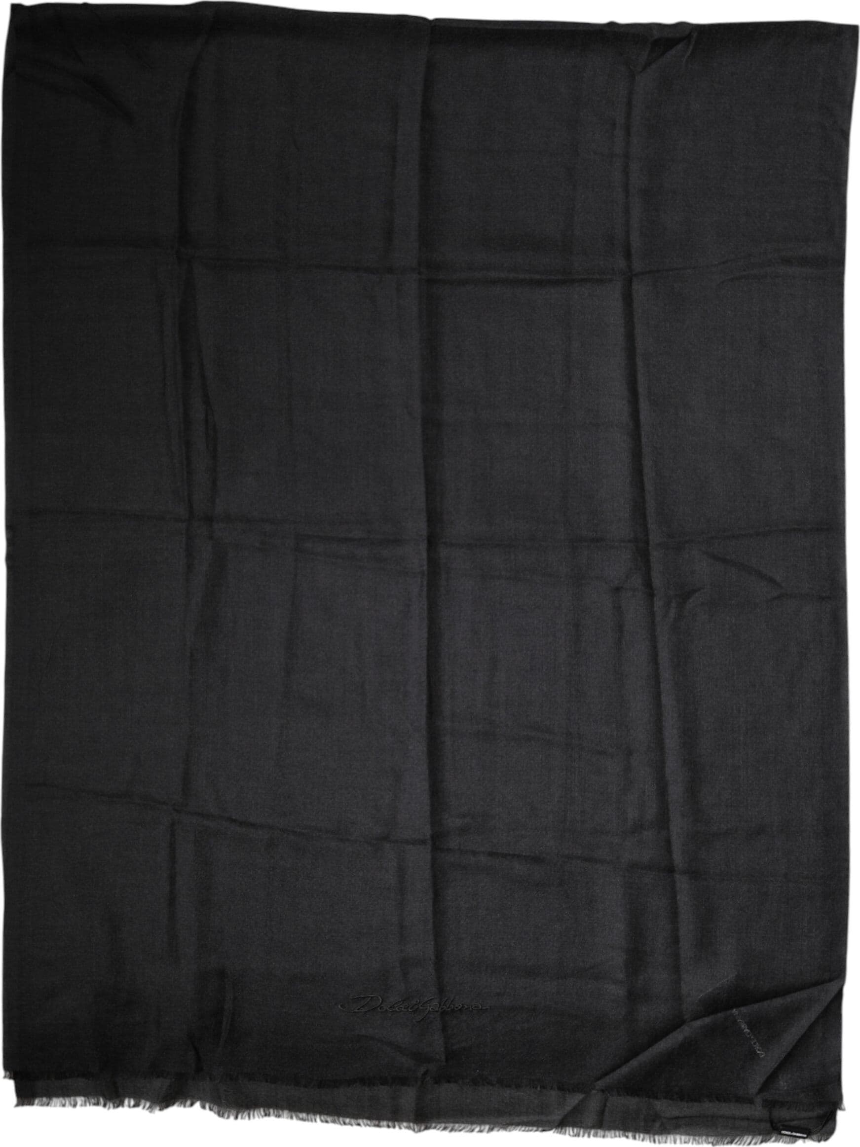 Dolce & Gabbana Black Cashmere Knit Neck Wrap Shawl Scarf - 5