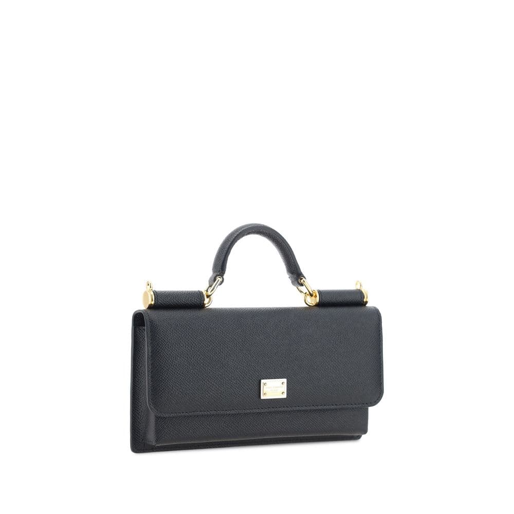 Dolce & Gabbana Black Calf Leather Bos Taurus Shoulder Bag - 2