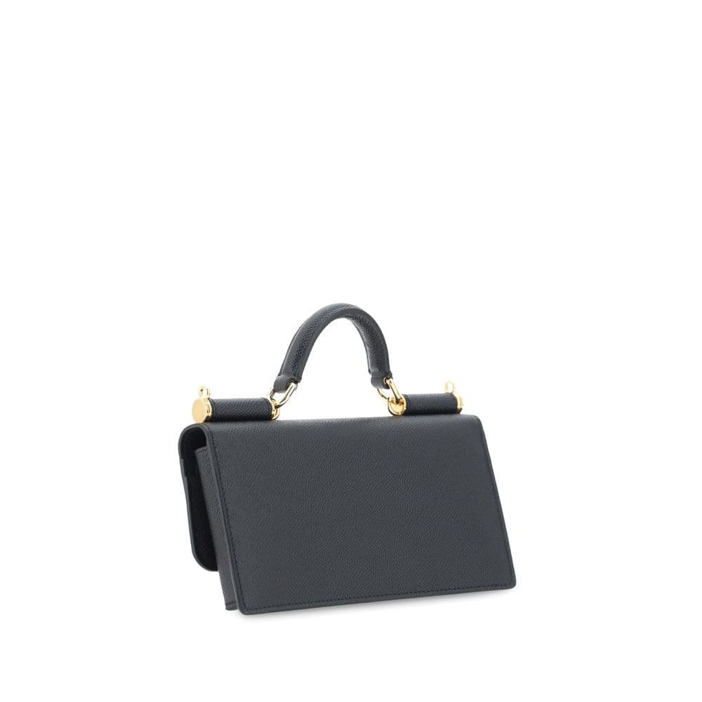 Dolce & Gabbana Black Calf Leather Bos Taurus Shoulder Bag - 3