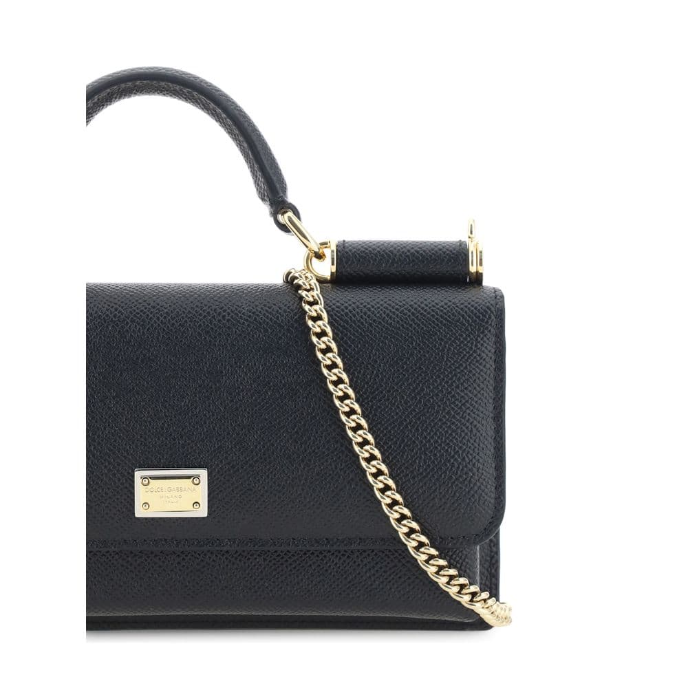 Dolce & Gabbana Black Calf Leather Bos Taurus Shoulder Bag - 4