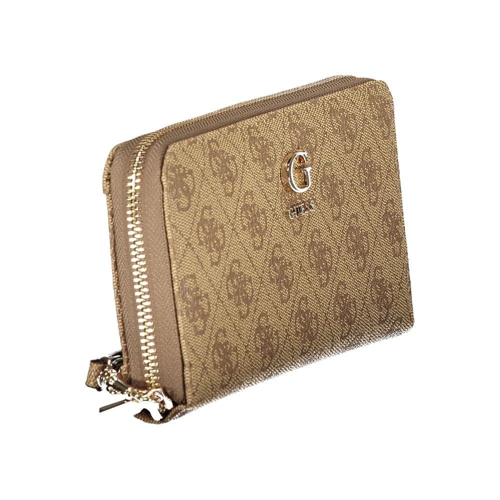 Guess Jeans Beige Polyurethane Women's Wallet with Functional Compartments - 3
