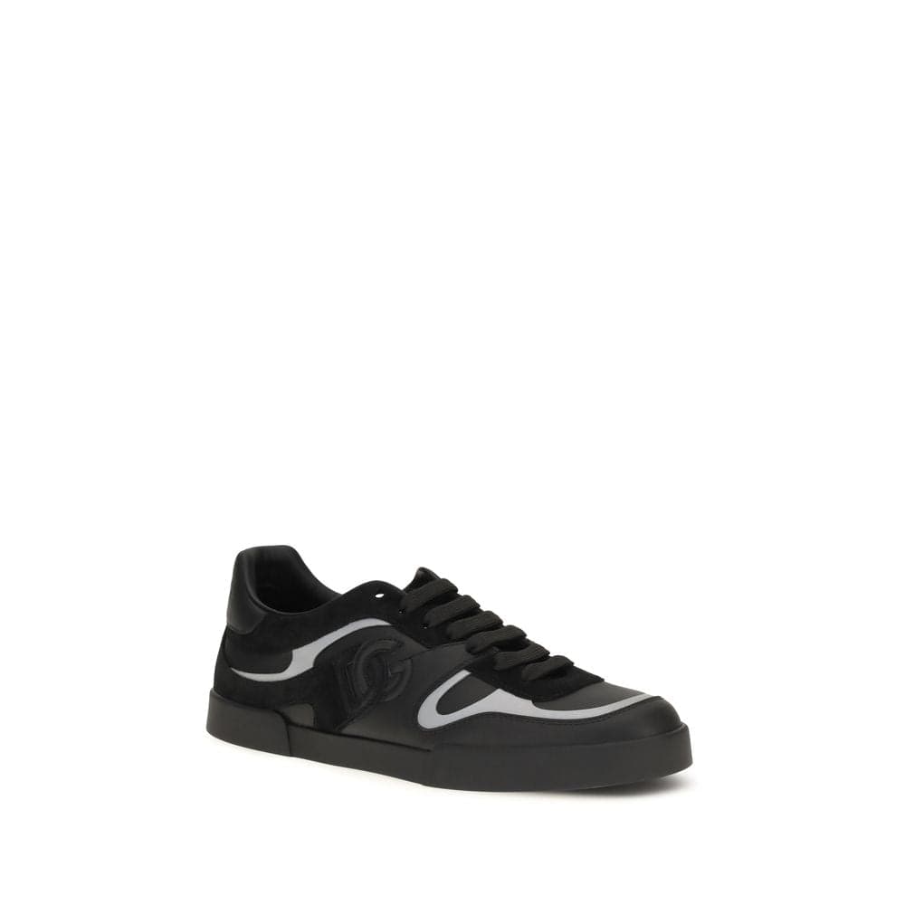 Dolce & Gabbana Black Calf Leather Bos Taurus Sneakers - 2