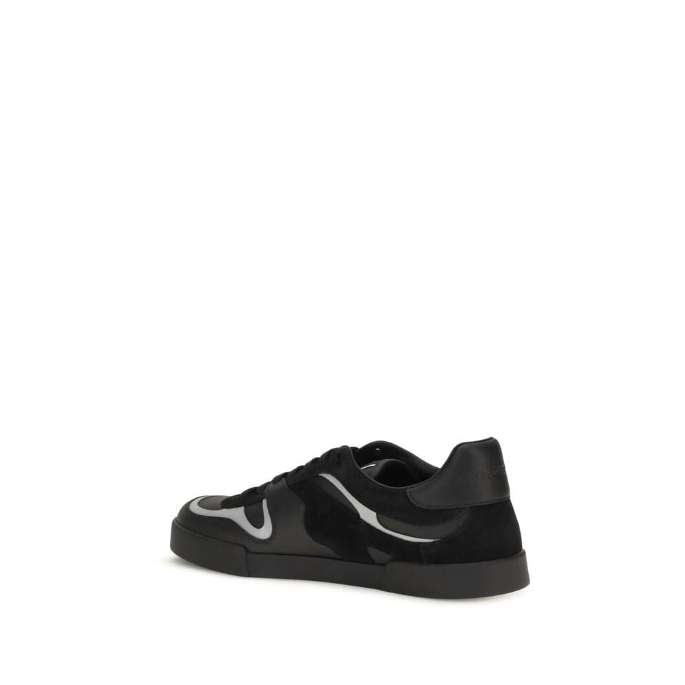 Dolce & Gabbana Black Calf Leather Bos Taurus Sneakers - 3