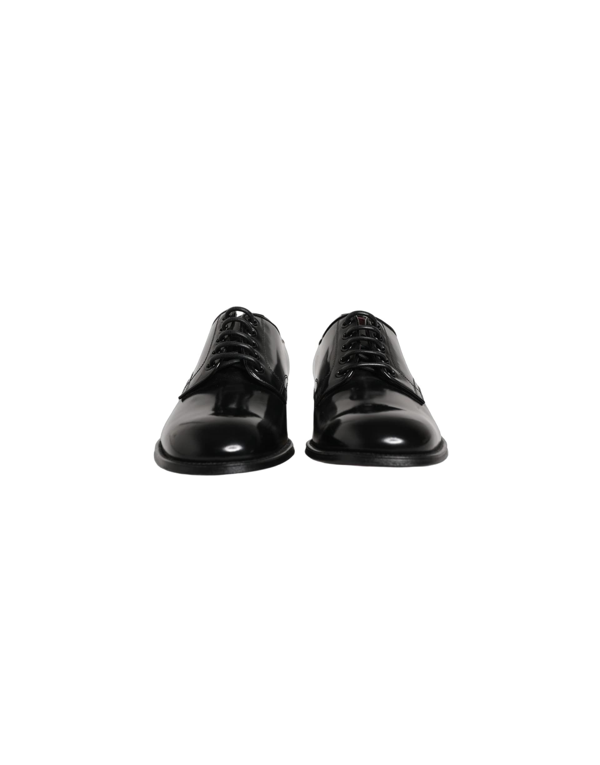 Dolce & Gabbana Black Calfskin Leather Derby Men Dress Shoes - 2