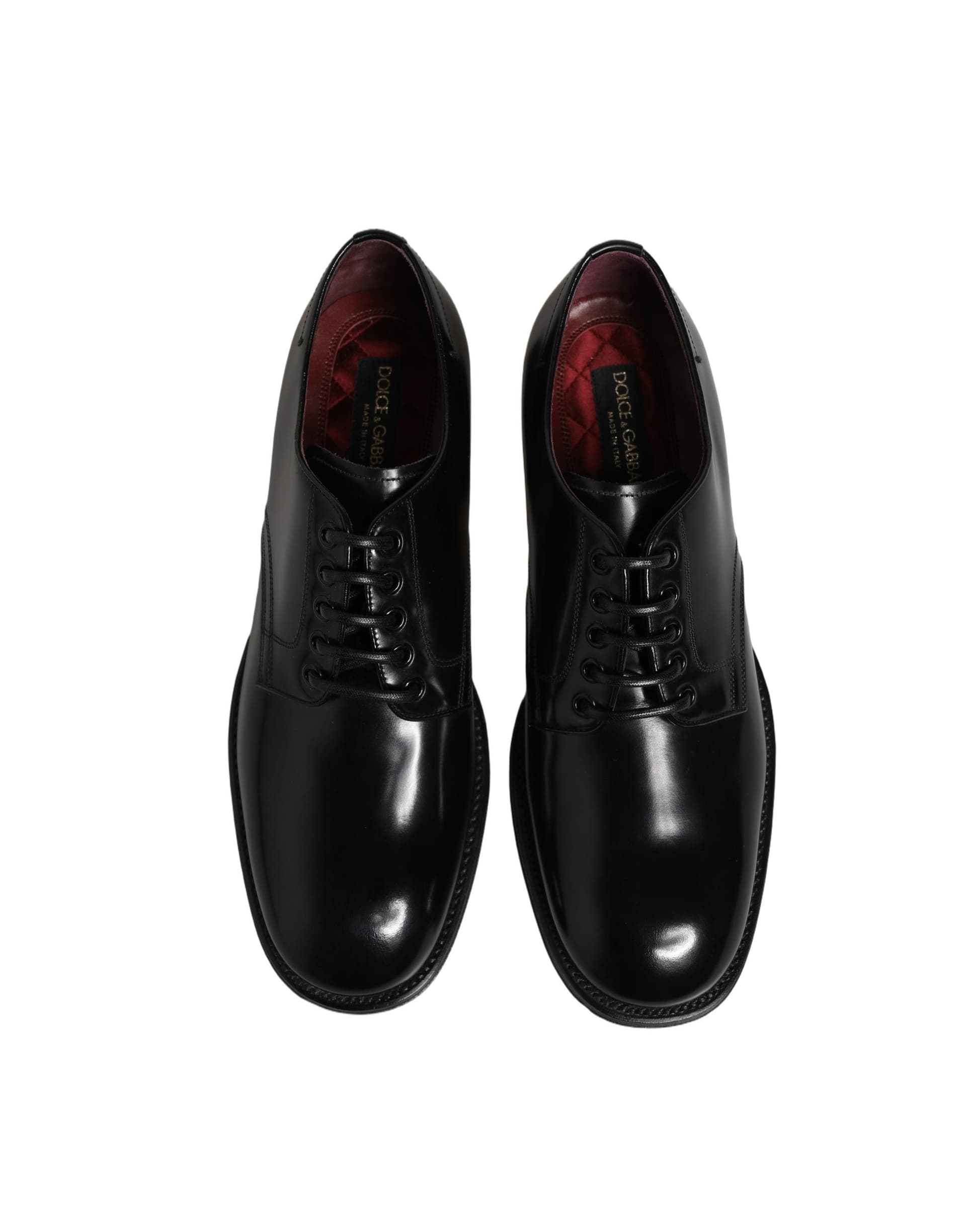 Dolce & Gabbana Black Calfskin Leather Derby Men Dress Shoes - 3