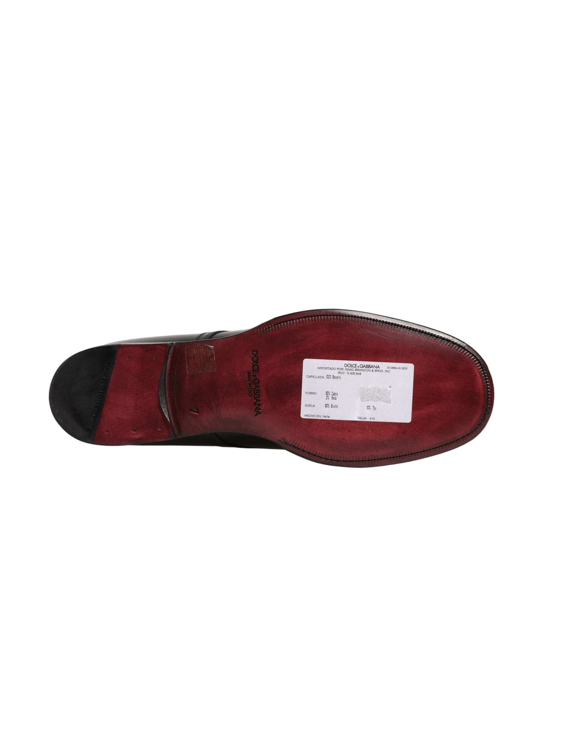 Dolce & Gabbana Black Calfskin Leather Derby Men Dress Shoes - 7