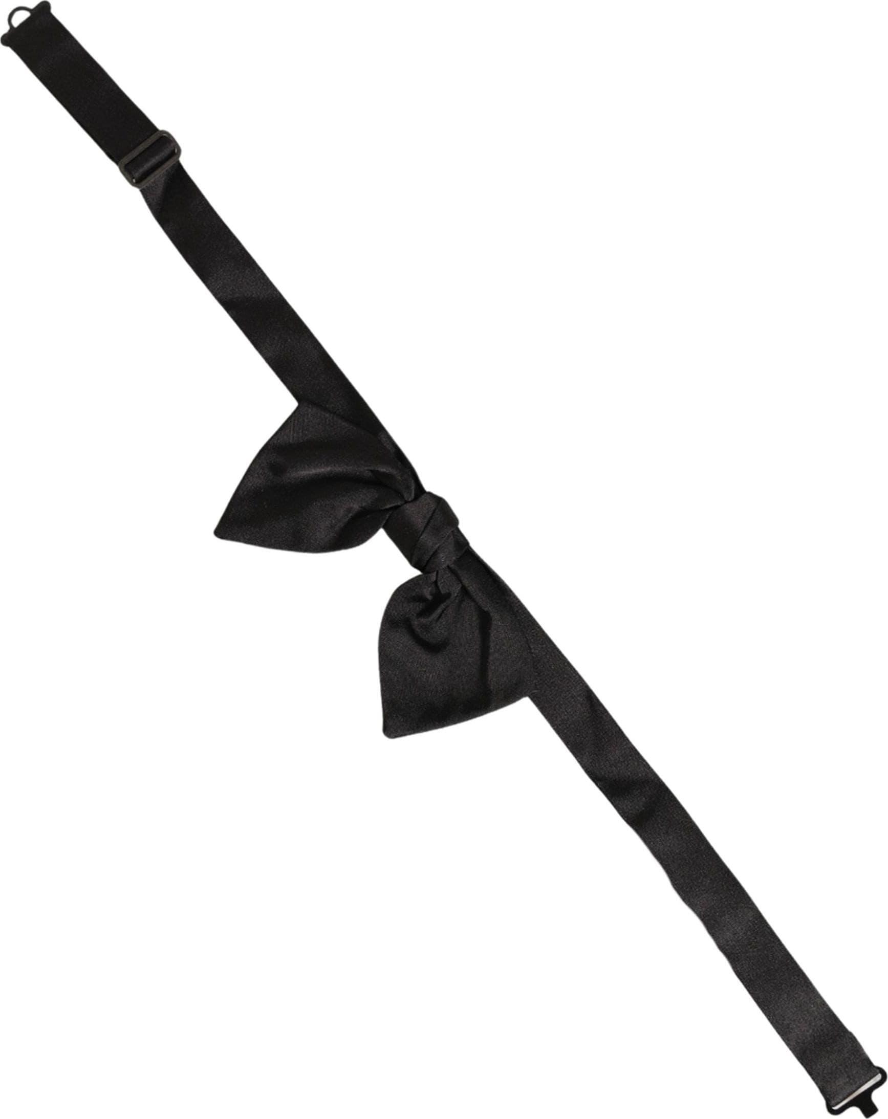 Dolce & Gabbana Men Black 100% SIlk Adjustable Neck Papillon Bow Tie - 2