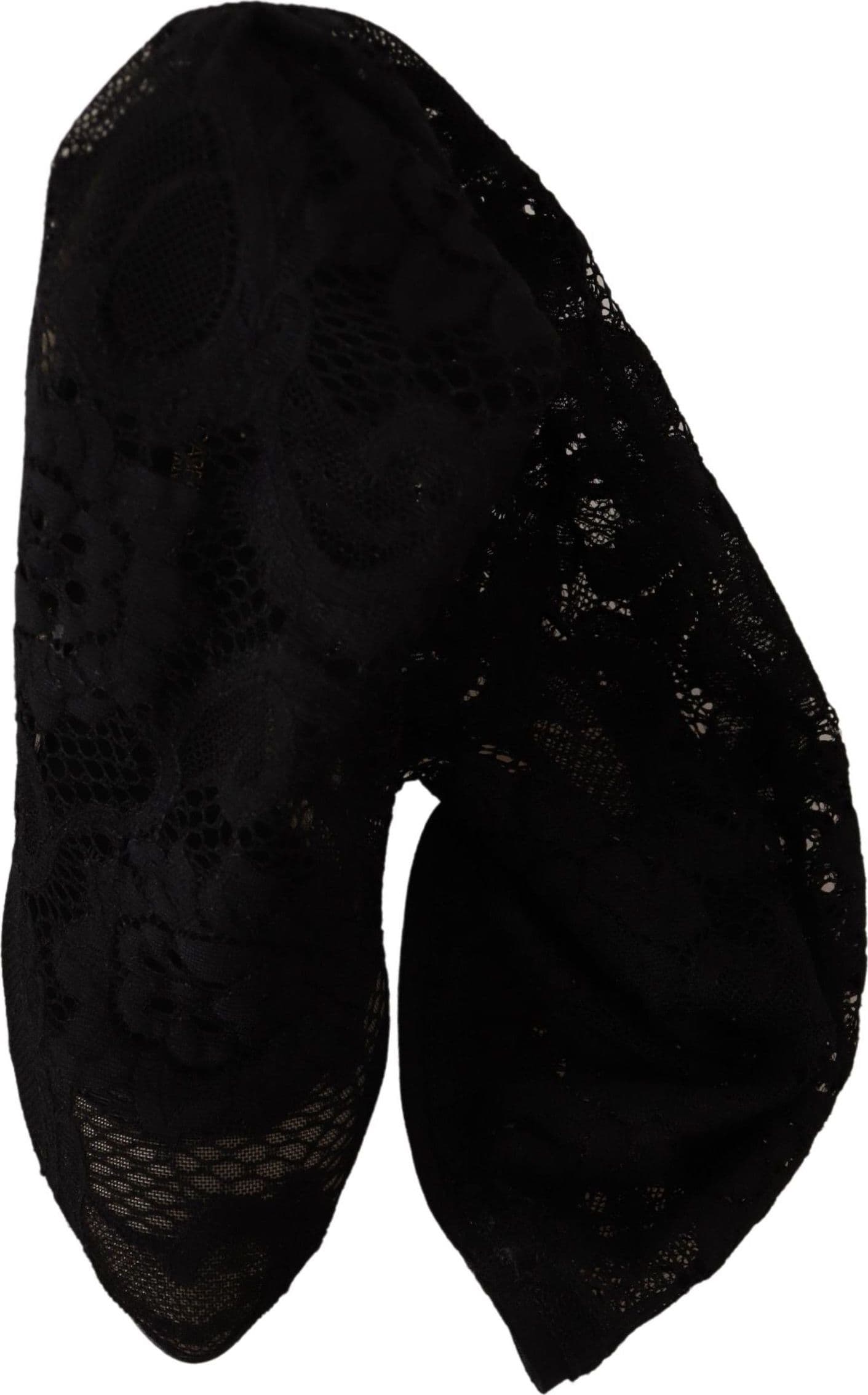 Dolce & Gabbana Black Stretch Socks Taormina Lace Boots Shoes - 7