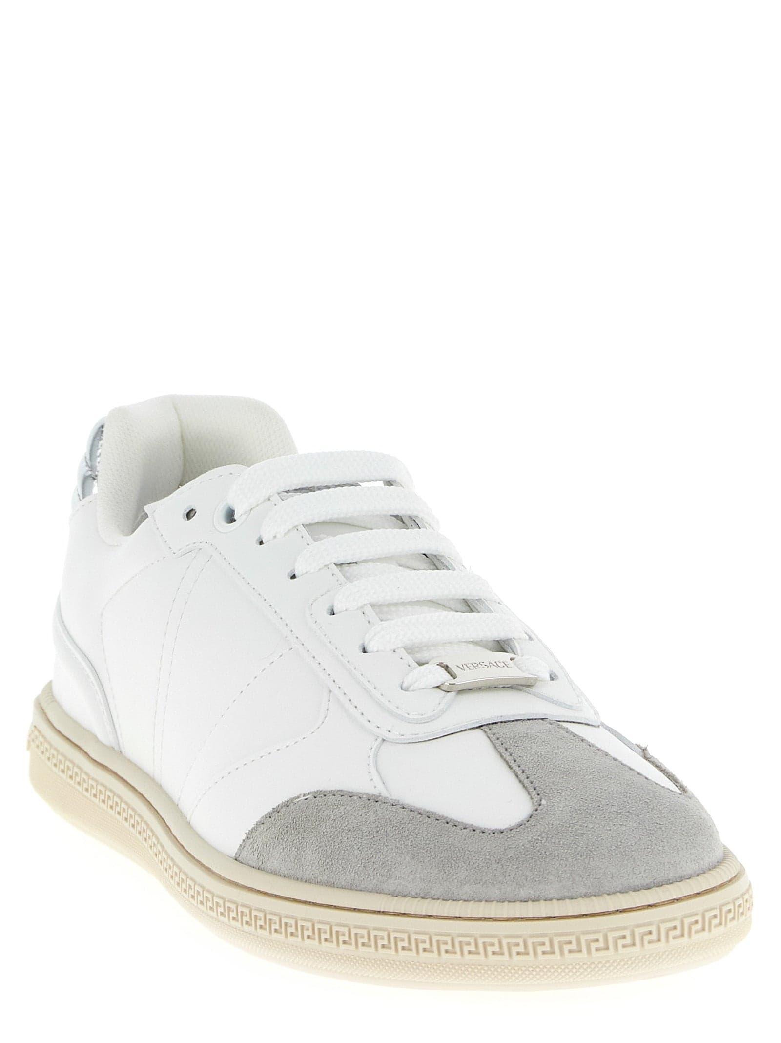 Versace White Calfskin Low Top Sneakers - 2