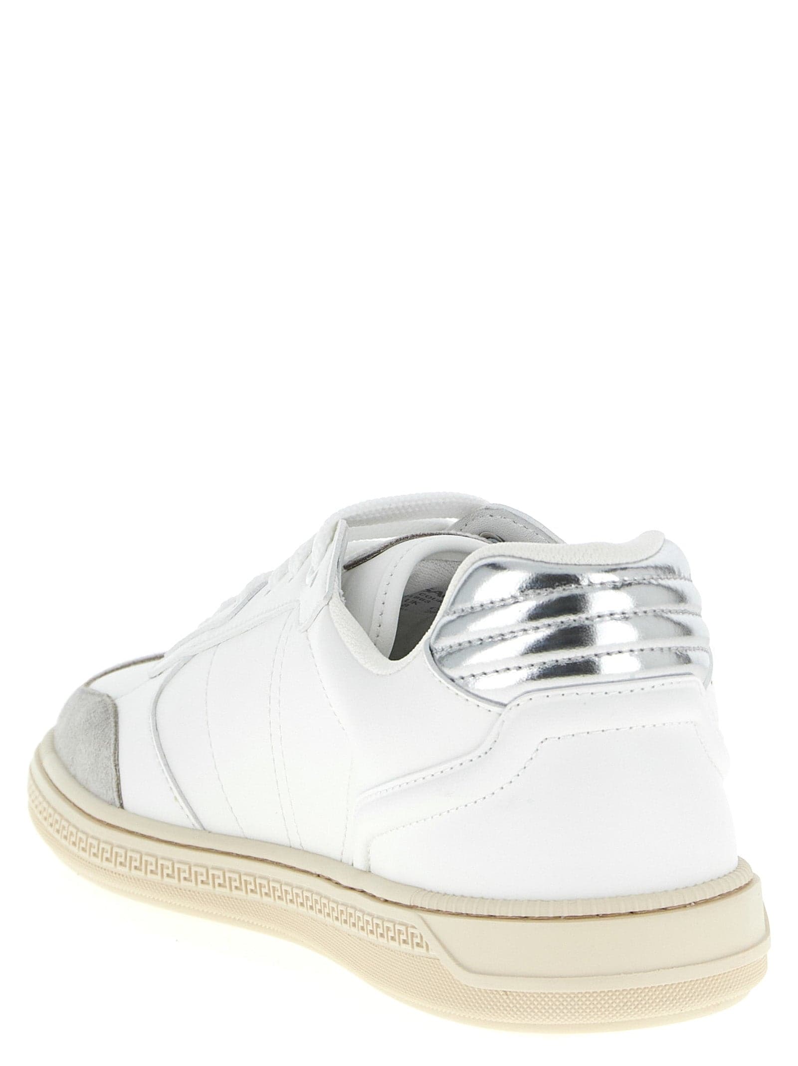 Versace White Calfskin Low Top Sneakers - 3