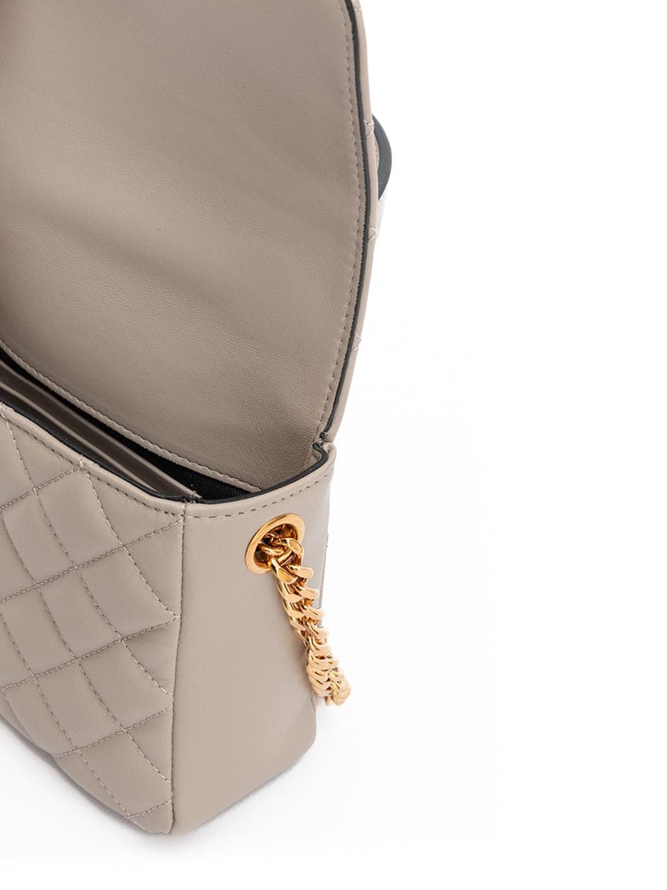 Versace Taupe Quilted Leather Handbag - 4