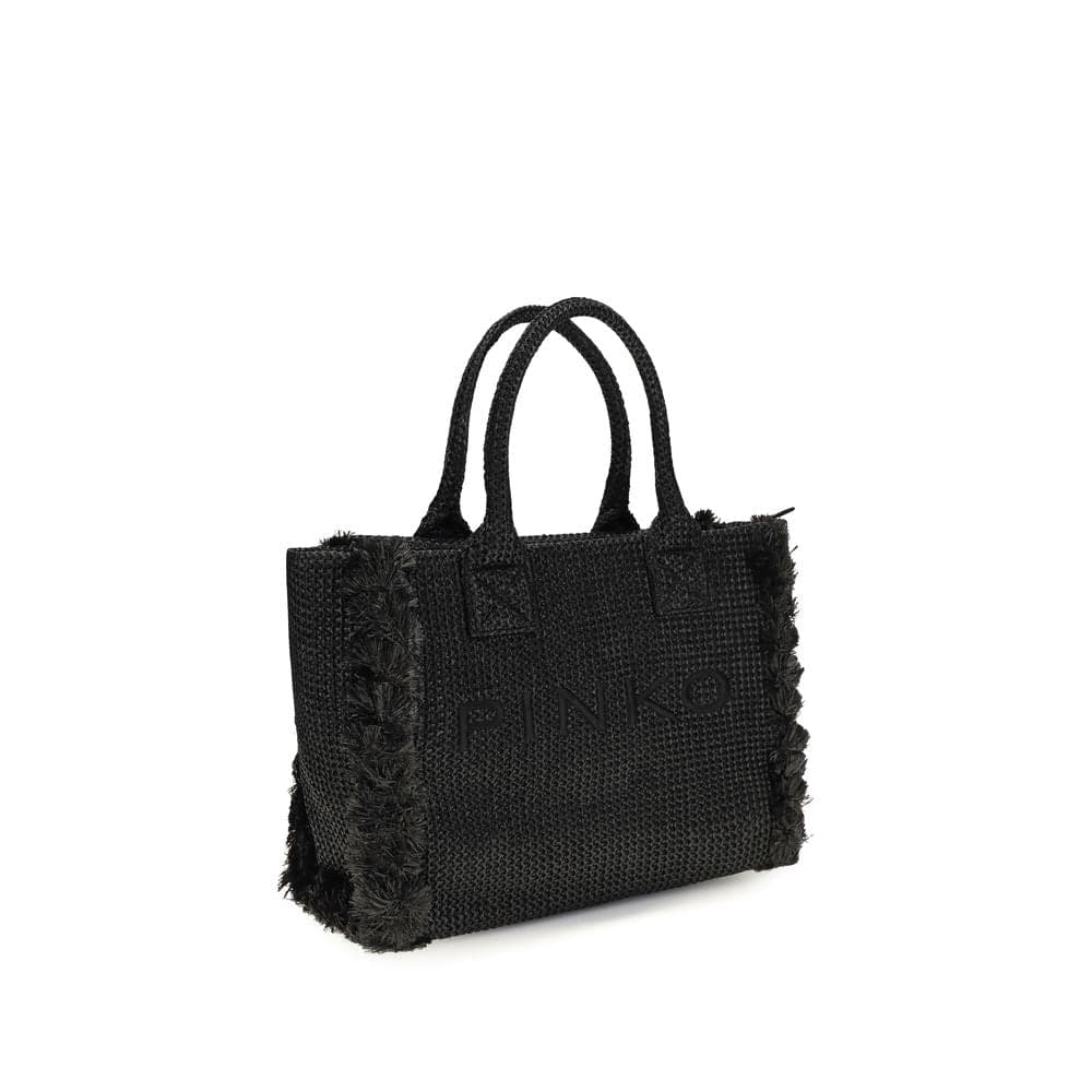 PINKO Black Raffia Shoulder Bag - 2