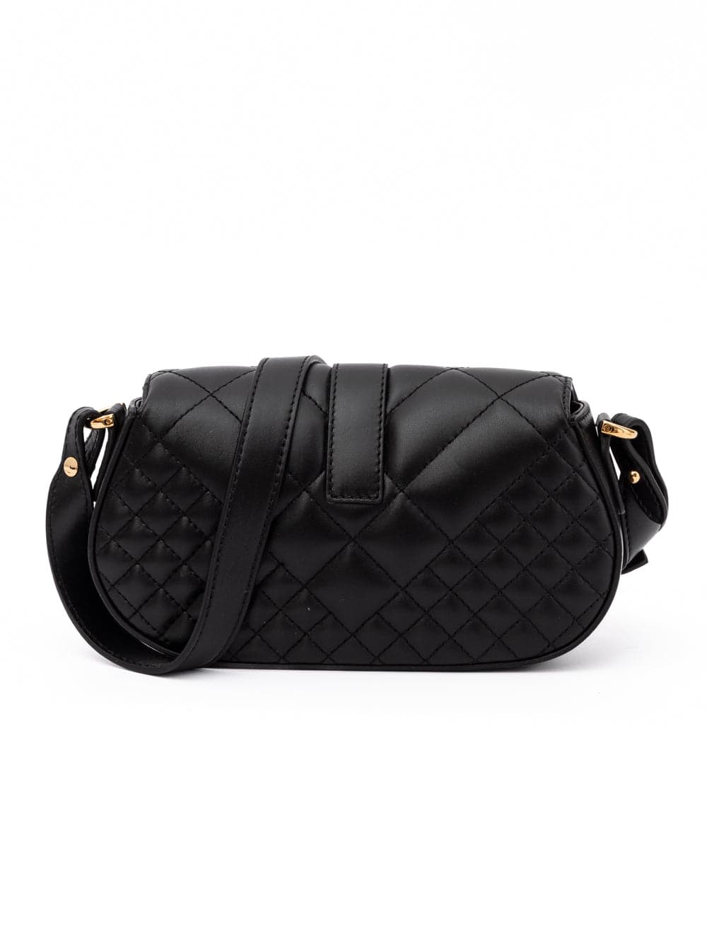 Versace Black Leather Quilted Shoulder Strap Bag - 2