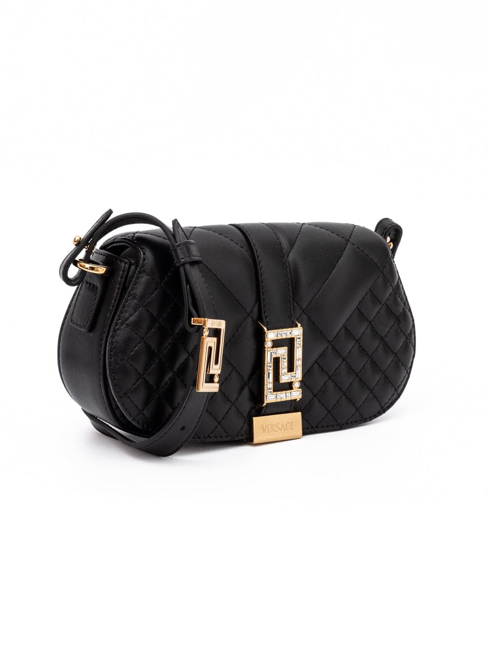 Versace Black Leather Quilted Shoulder Strap Bag - 3