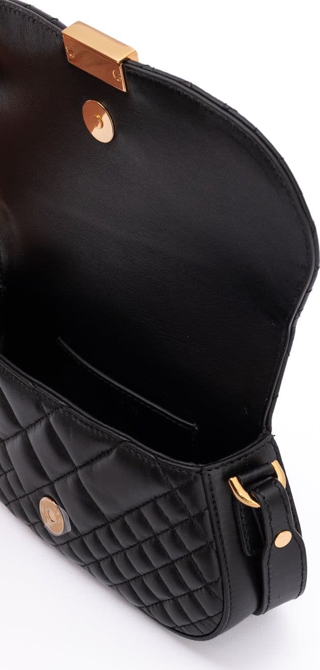 Versace Black Leather Quilted Shoulder Strap Bag - 4