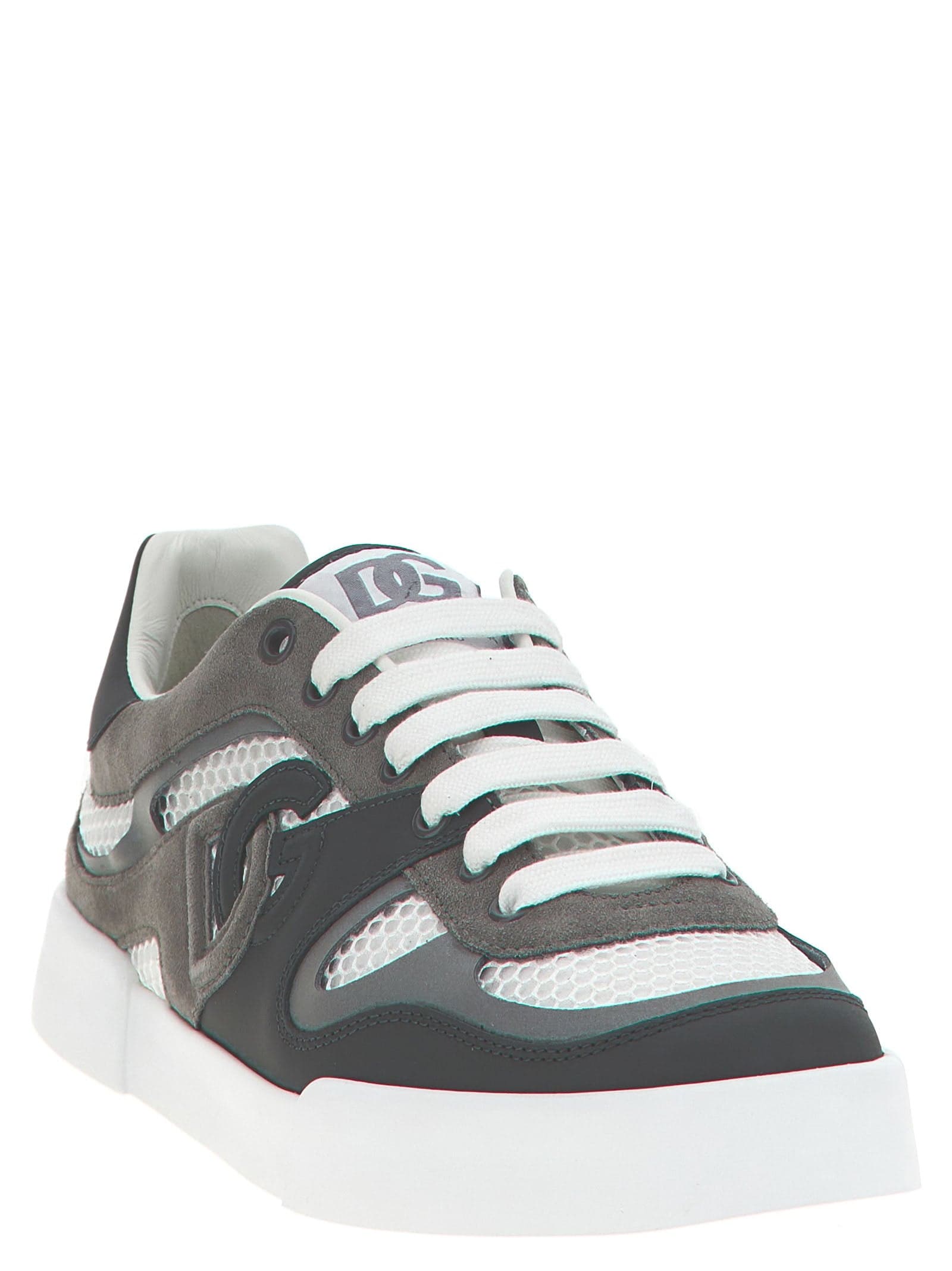 Dolce & Gabbana Gray Calfskin Athletic Sneakers - 2