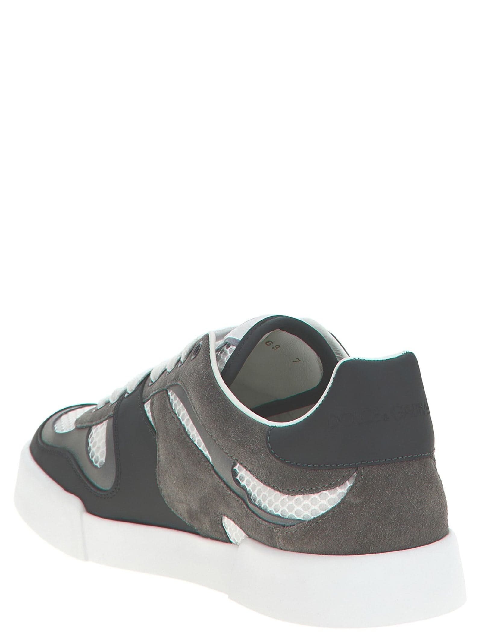 Dolce & Gabbana Gray Calfskin Athletic Sneakers - 3