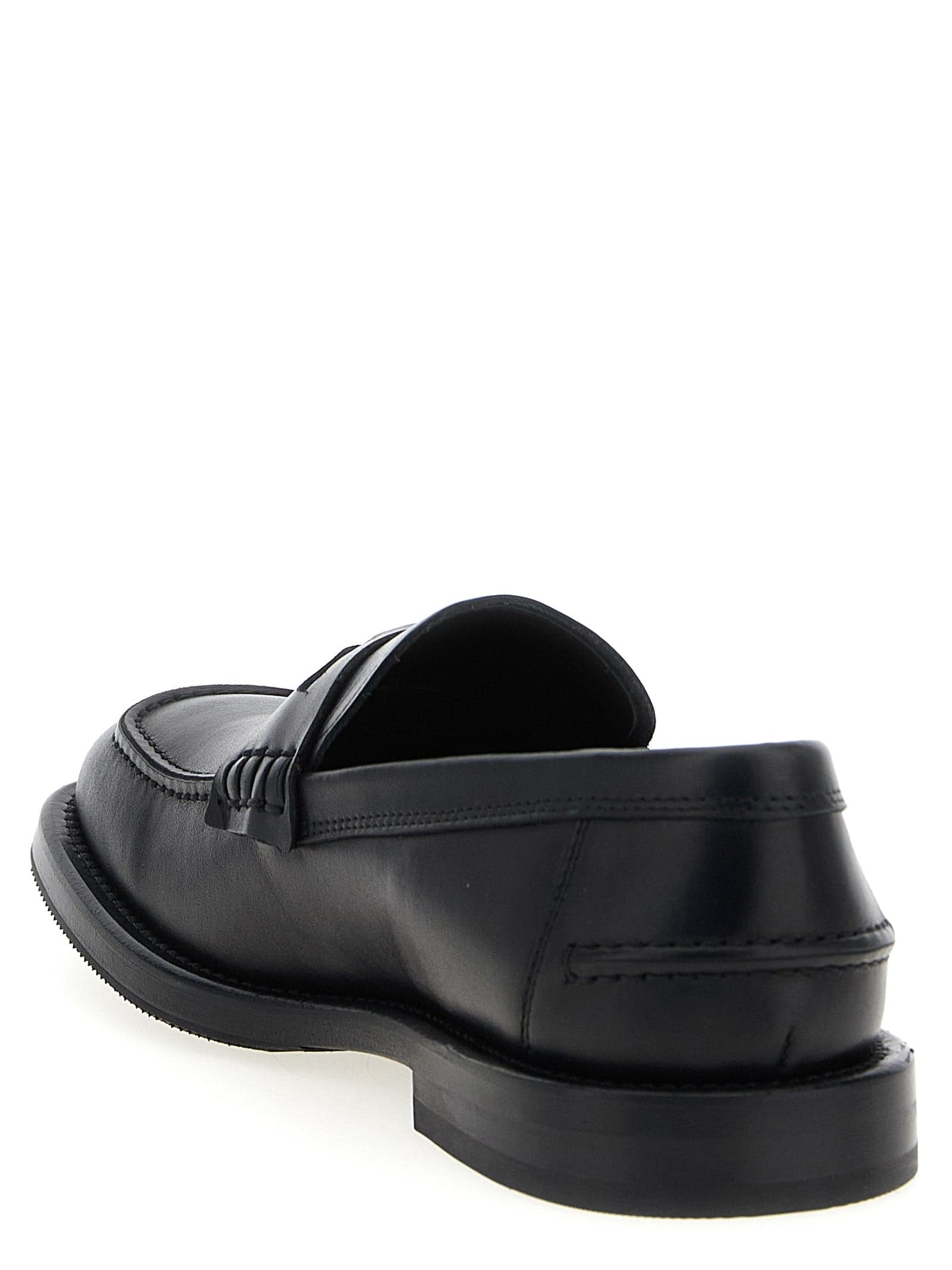 Moschino Black Velvet Leather Slip-On Loafers - 3