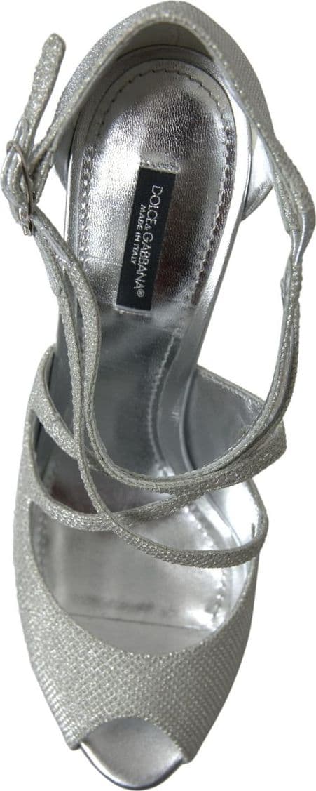 Dolce & Gabbana Silver Shimmers Sandals Heel Pumps Shoes - 2