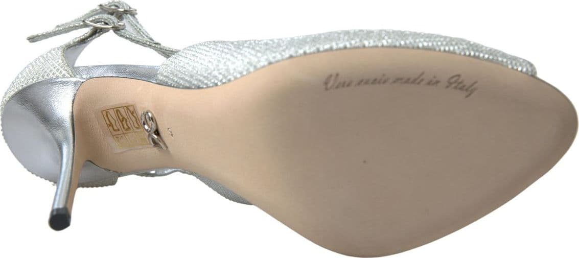 Dolce & Gabbana Silver Shimmers Sandals Heel Pumps Shoes - 8