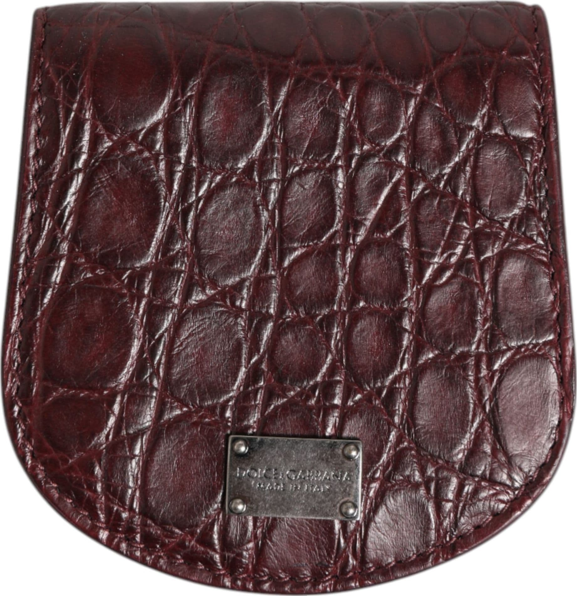 Dolce & Gabbana Burgundy Exotic Skin Coin Condom Case Holder Pocket Wallet - 2