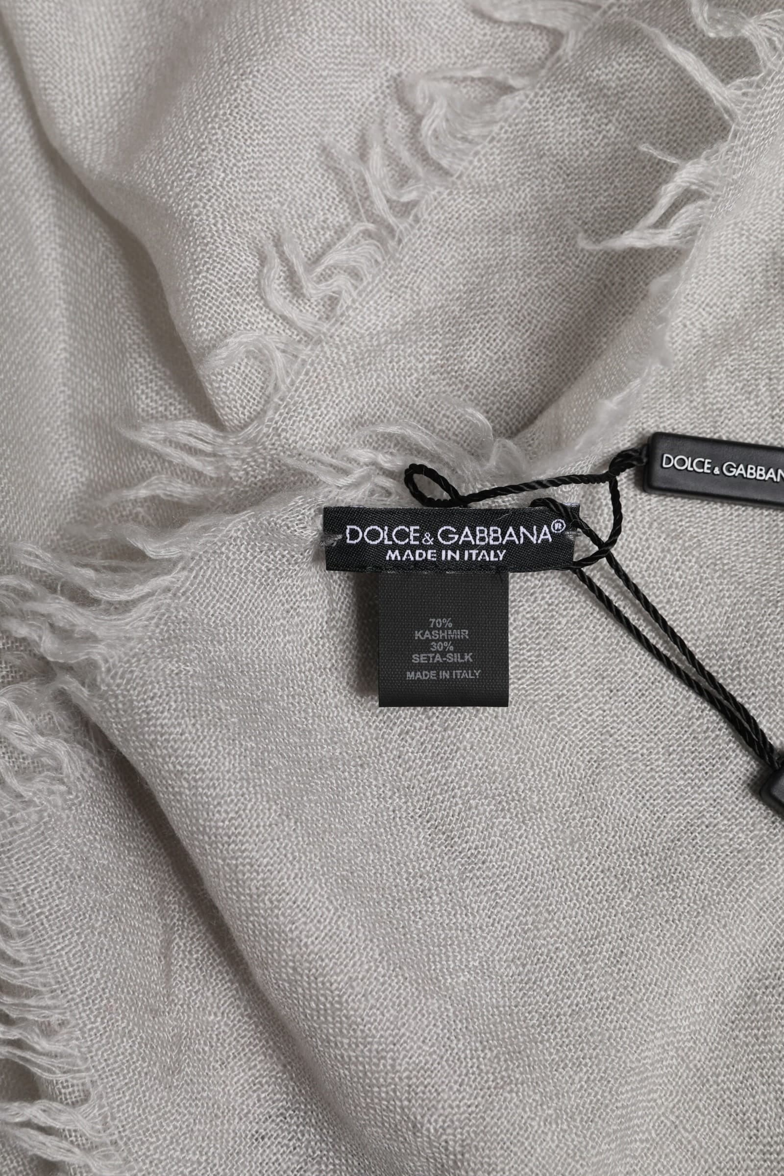 Dolce & Gabbana Gray DG Crown Neck Warmer Wrap Shawl Scarf - 5